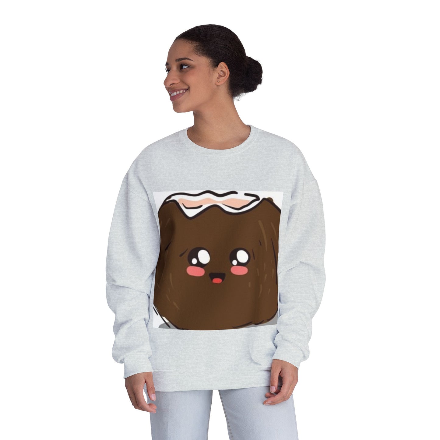 Cute Kawaii Coconut Crewneck Sweatshirt | Unisex Sweatshirt for Food Lovers