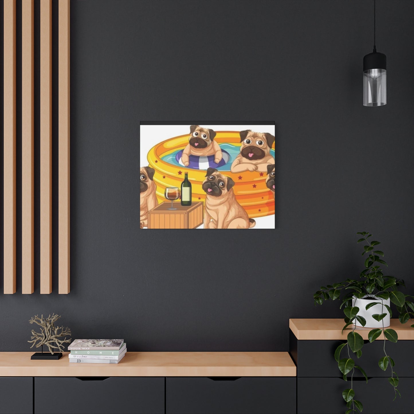 Pug Pool Party Canvas Art - Fun Pet Decor