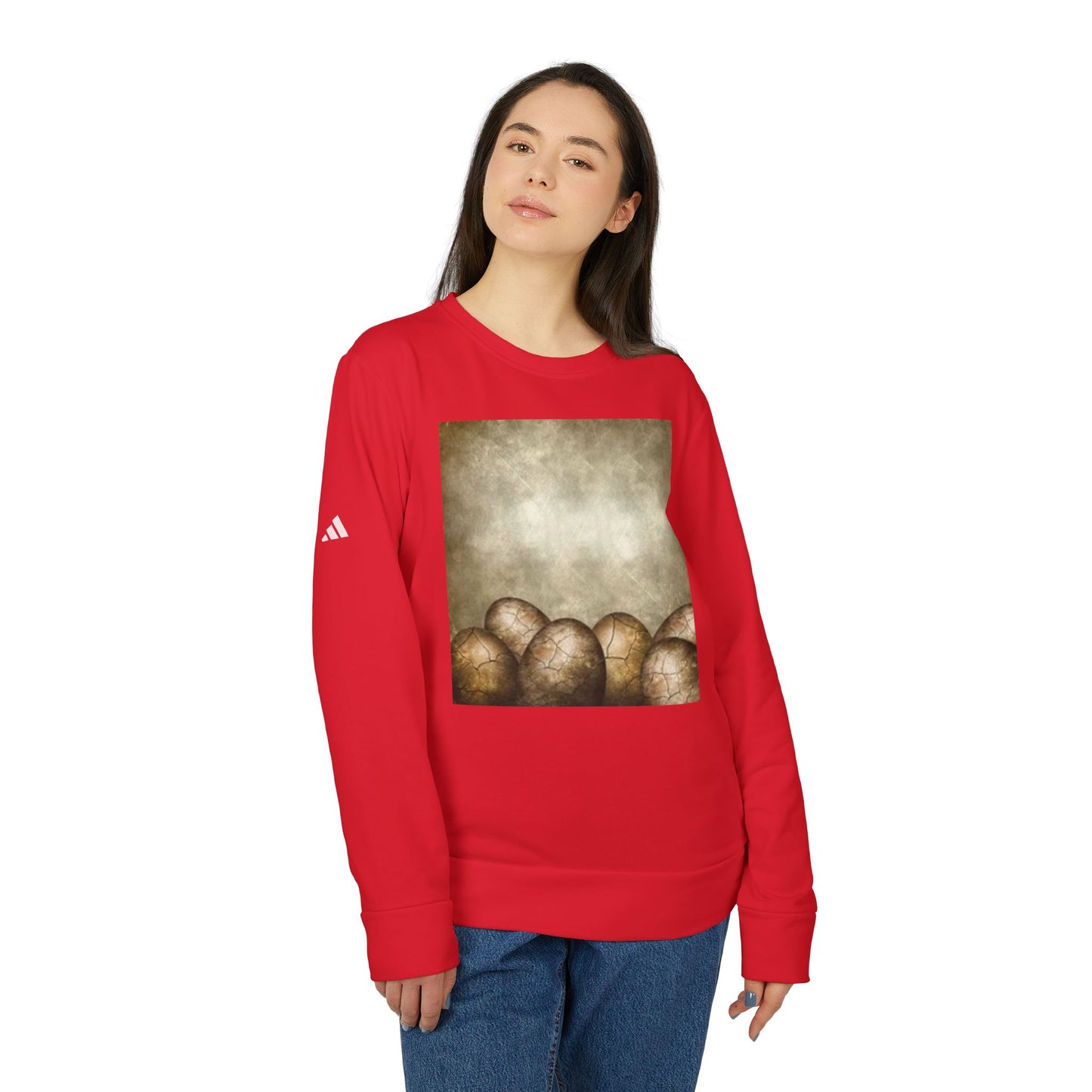 Cozy Artistic Egg Design Unisex Fleece Crewneck Sweatshirt