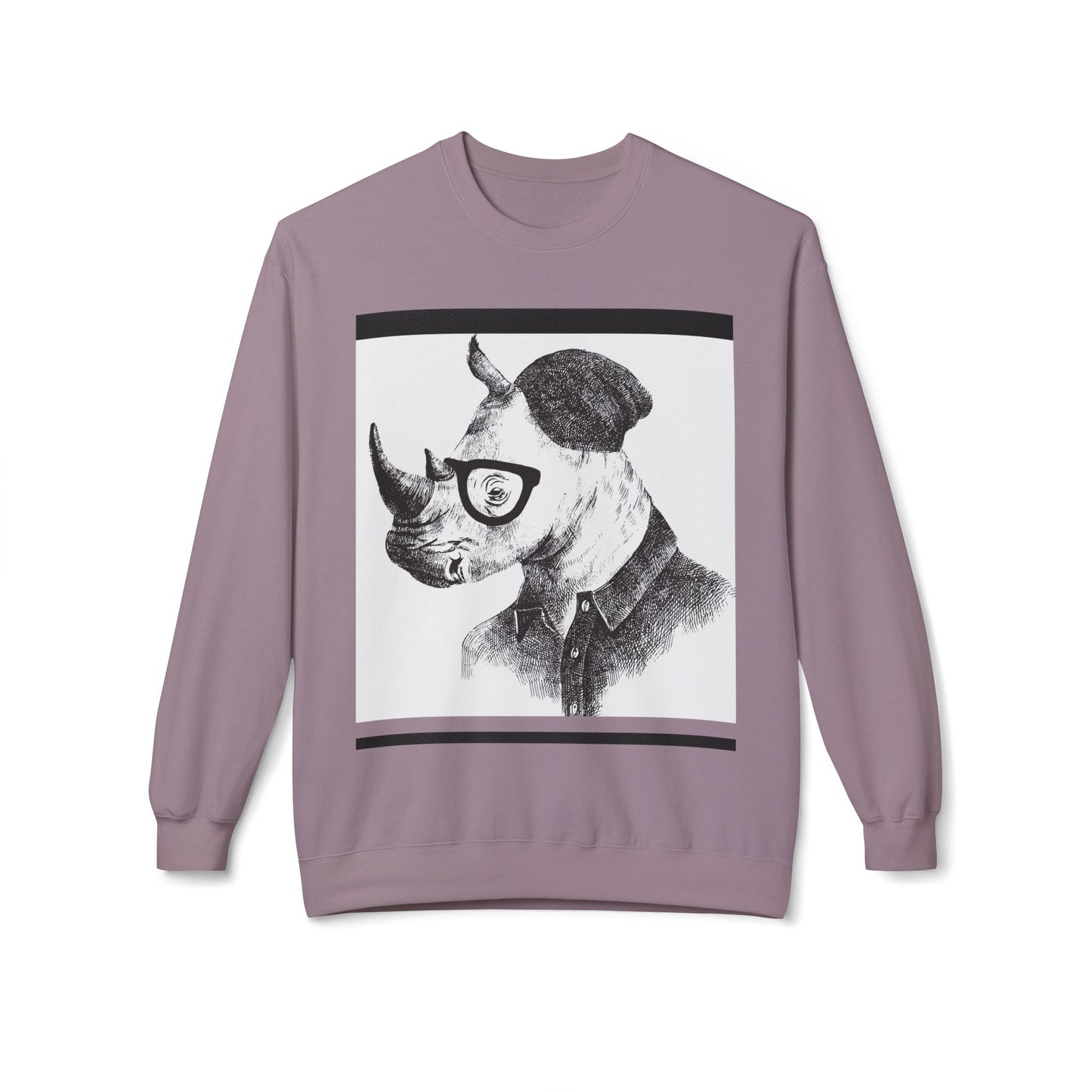 Cool Rhino and Sneakers Fleece Sweatshirt for Trendsetters