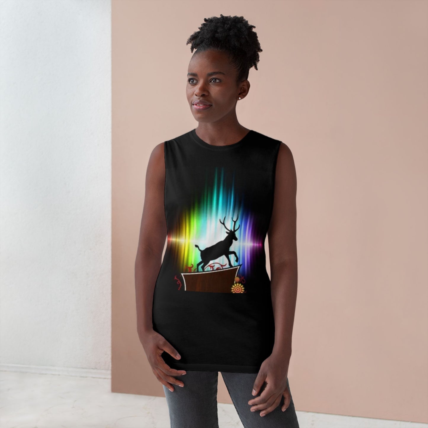 Unisex Artistic Spiderweb & Eagle Tank Top - Unique Graphic Sleeveless Tee for Nature Lovers