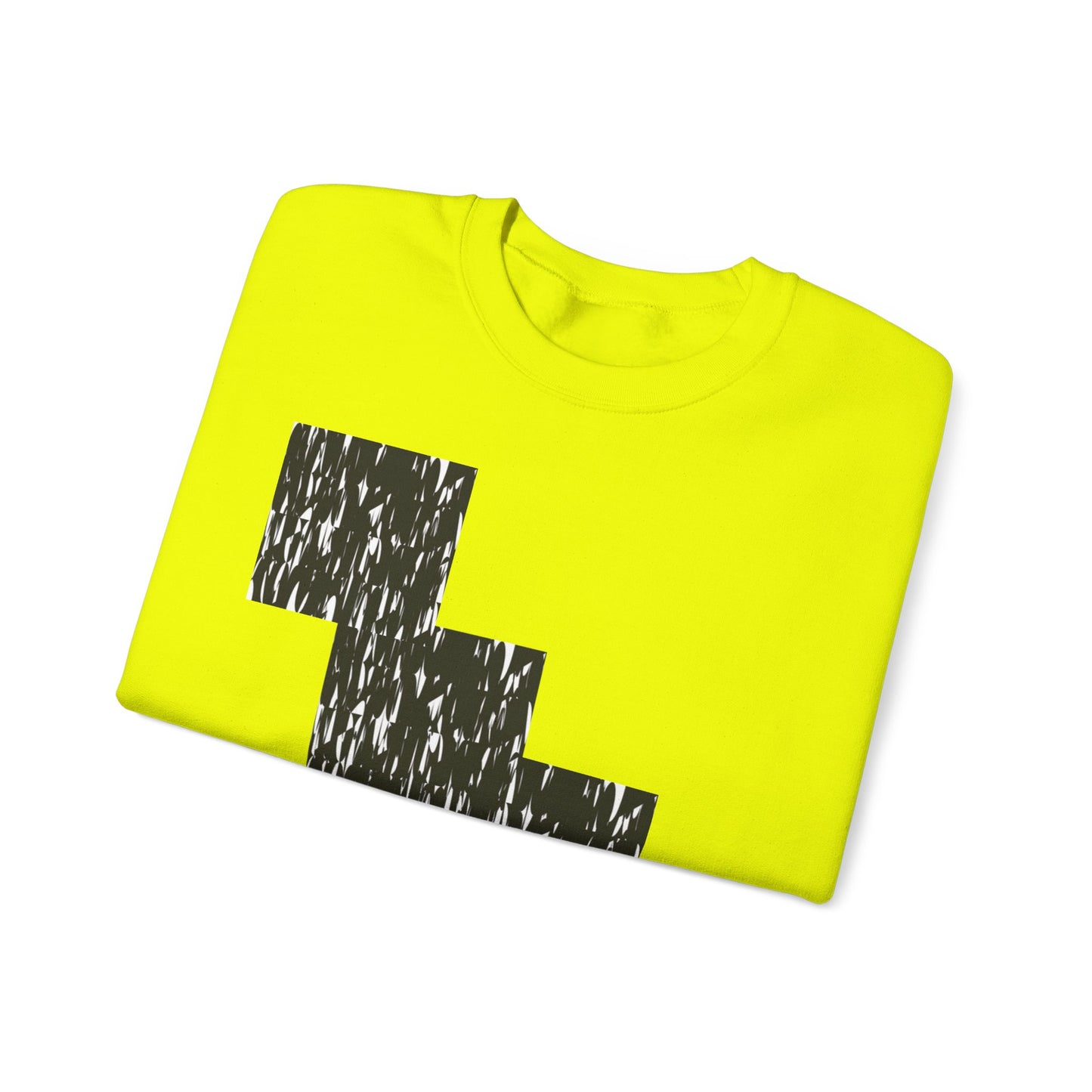 Trendy Graphic Crewneck Sweatshirt | Modern Abstract Black & White Design