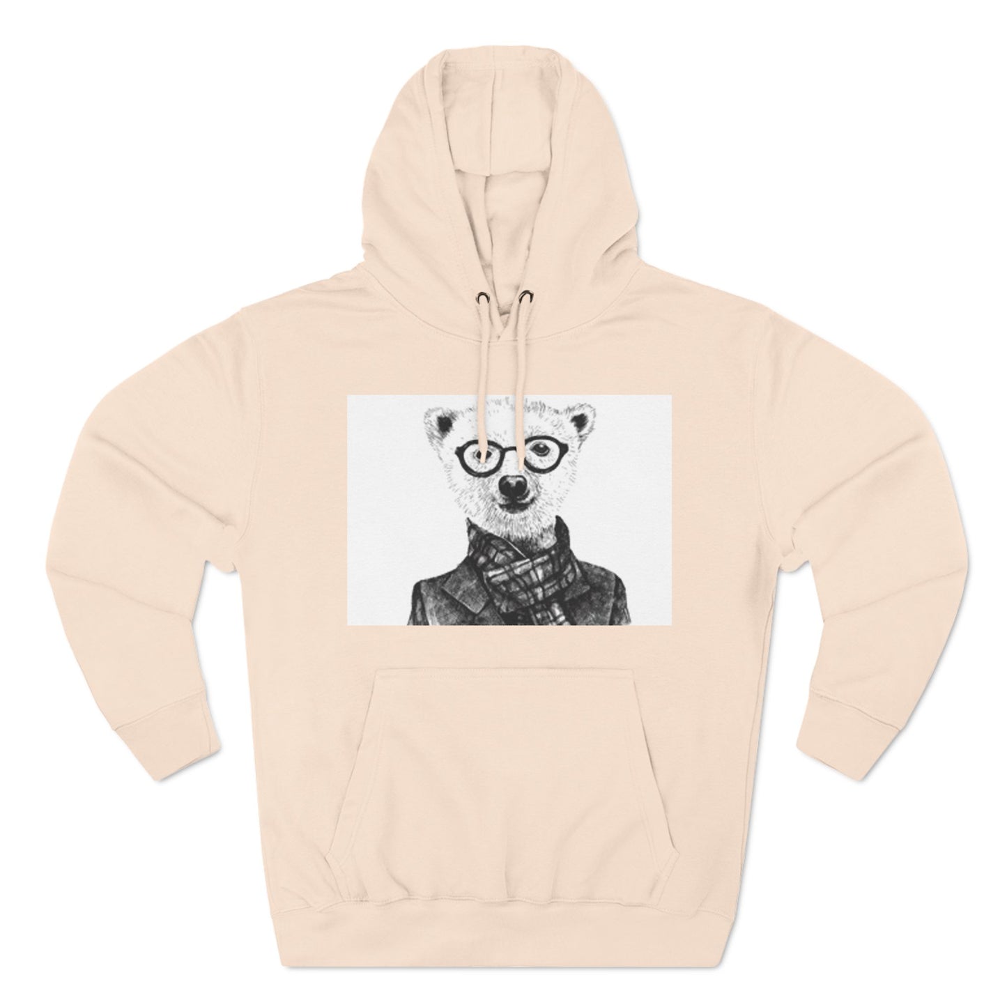 Cute Polar Bear Hoodie - Cozy Fleece with Glasses Design