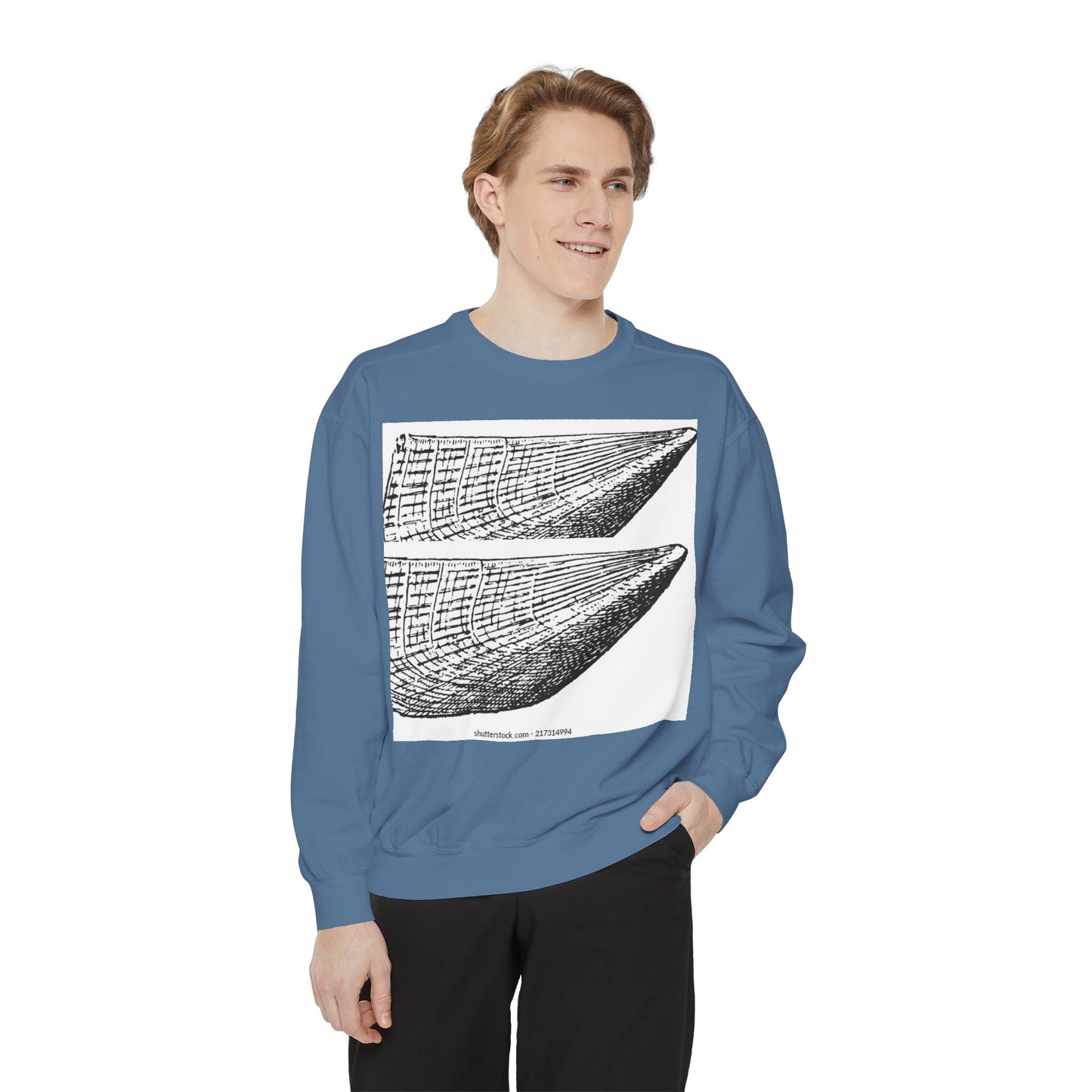Graphic Unisex Garment-Dyed Sweatshirt | Nautical Design for Ocean Lovers