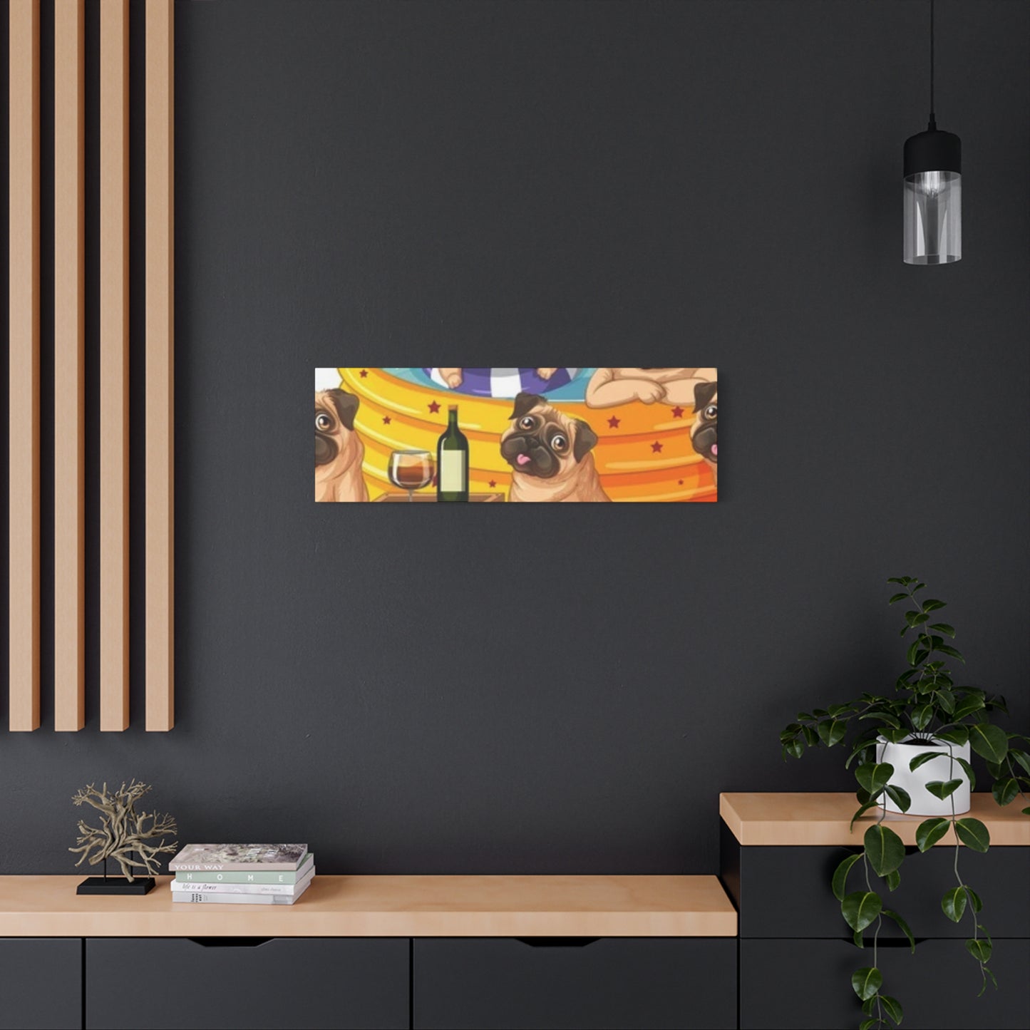 Pug Pool Party Canvas Art - Fun Pet Decor
