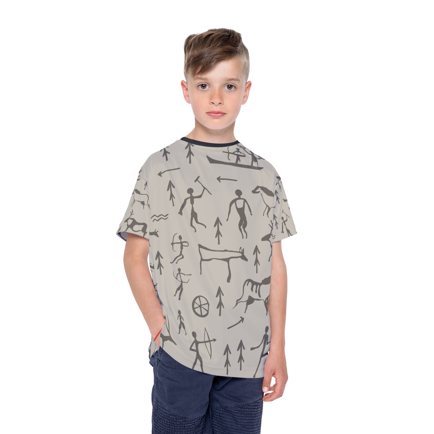 Kids Sports Jersey - Ancient Symbols Graphic Tee for Active Youngsters