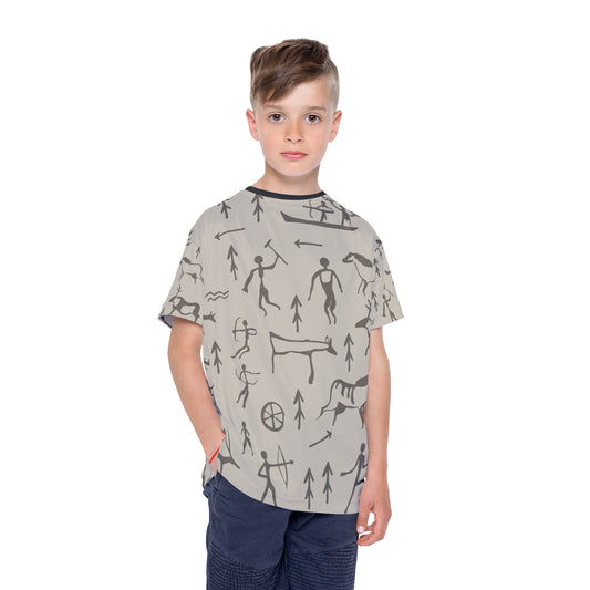 Kids Sports Jersey - Ancient Symbols Graphic Tee for Active Youngsters