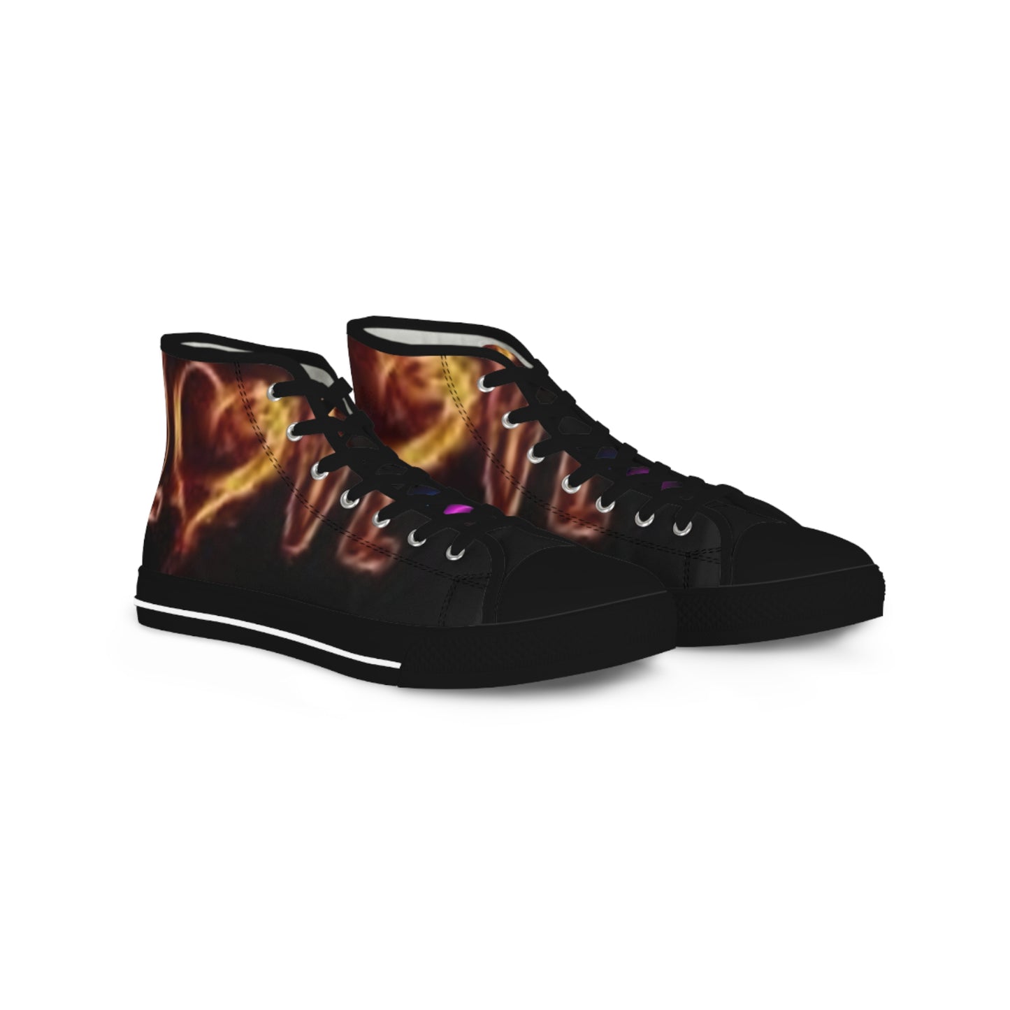Men's High Top Flame-Print Sneakers - Stylish & Trendy Footwear