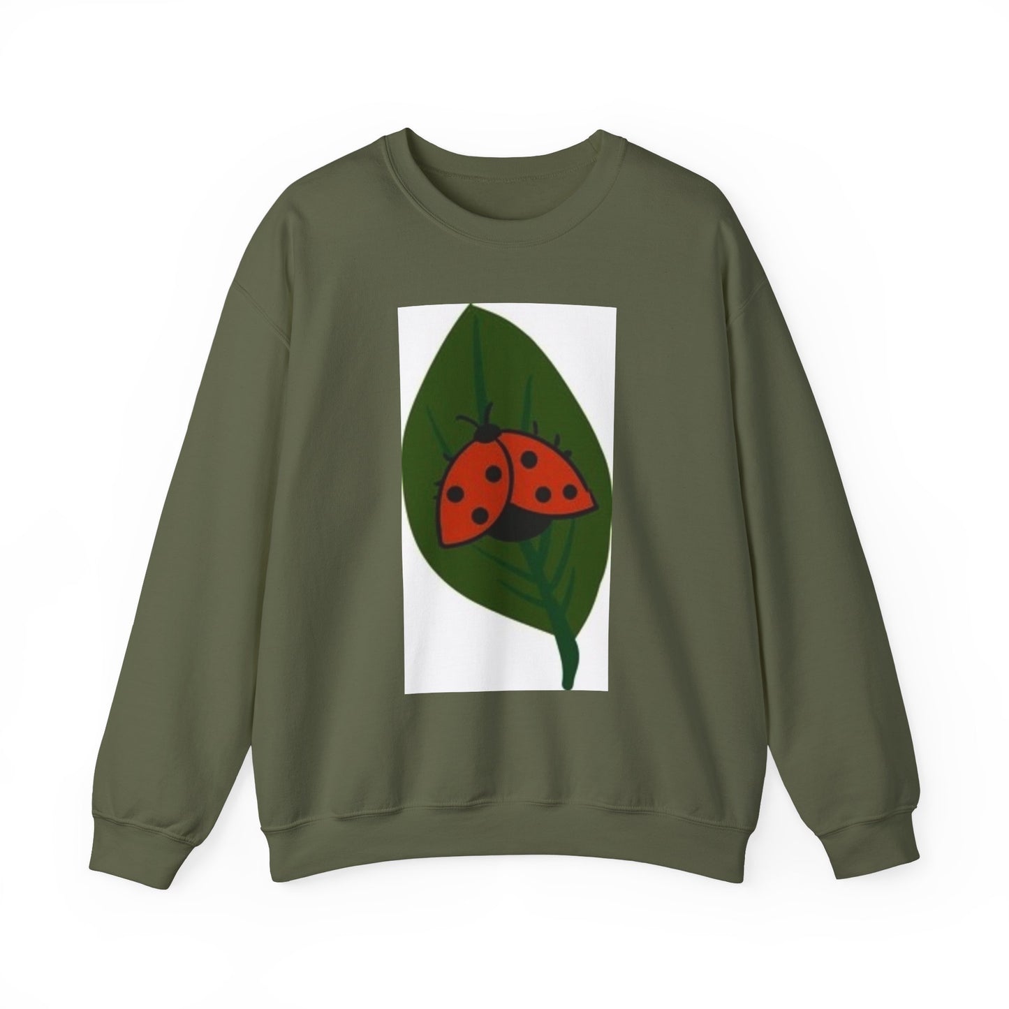 Ladybug Leaf Unisex Crewneck Sweatshirt - Cozy & Eco-Friendly