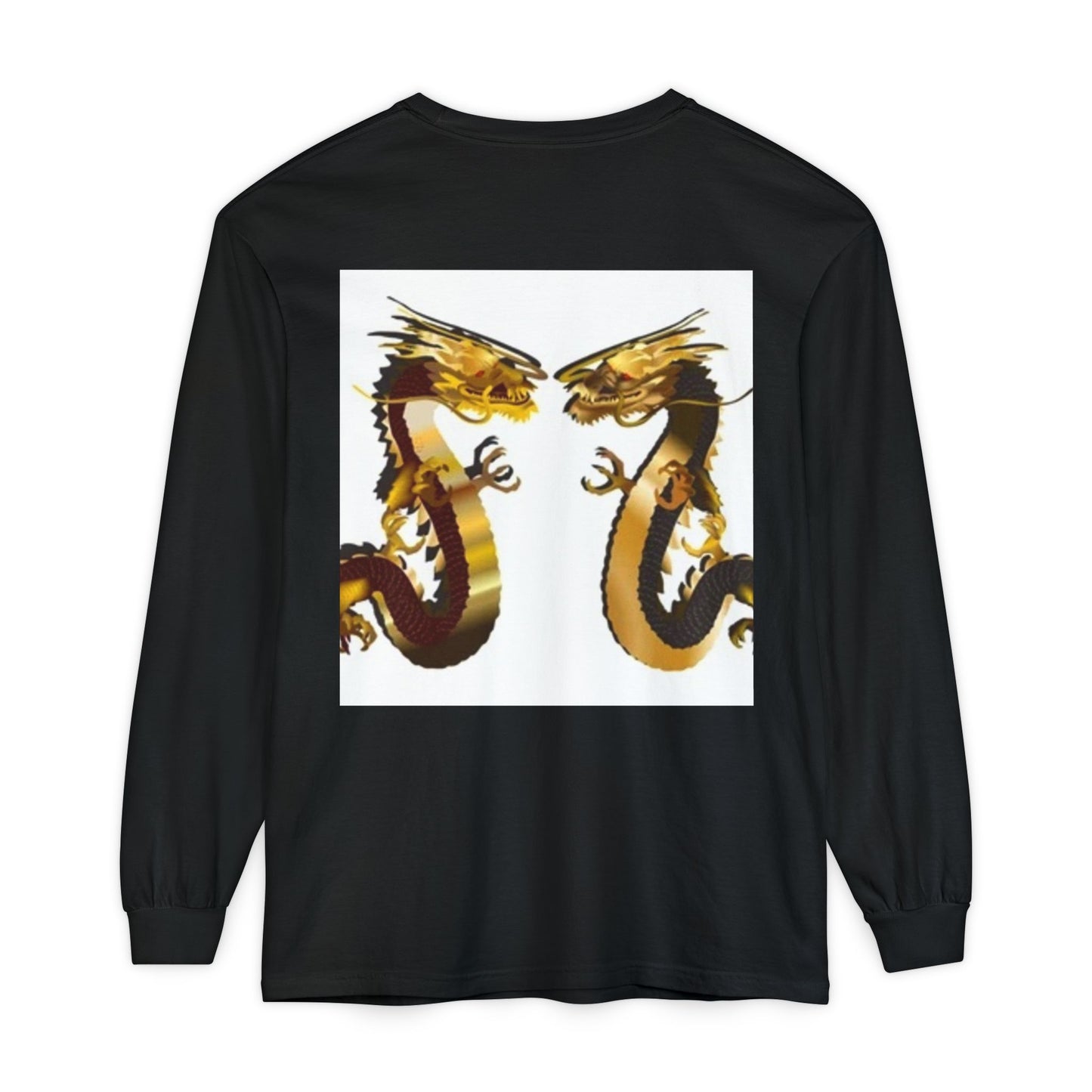 Dragon Duel Unisex Long Sleeve T-Shirt - Garment-Dyed Art Tee
