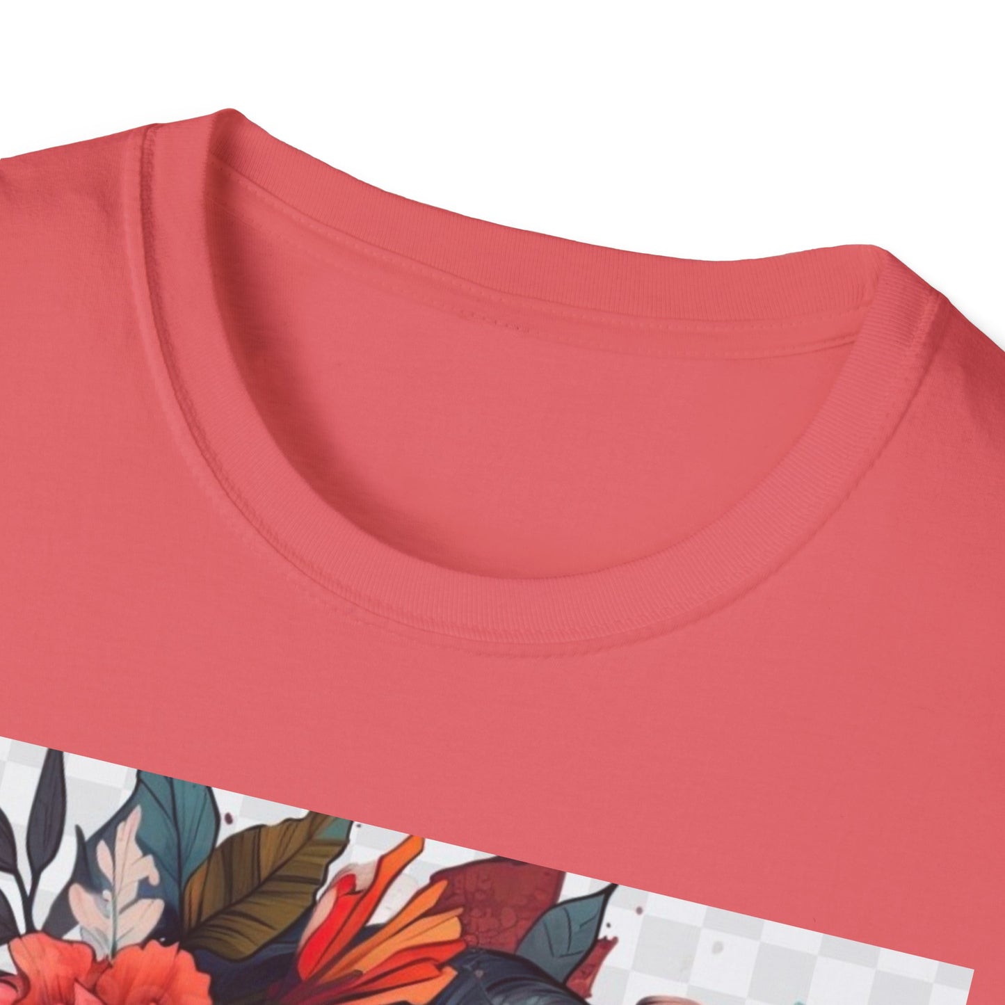 Bold Floral Art Unisex Softstyle T-Shirt