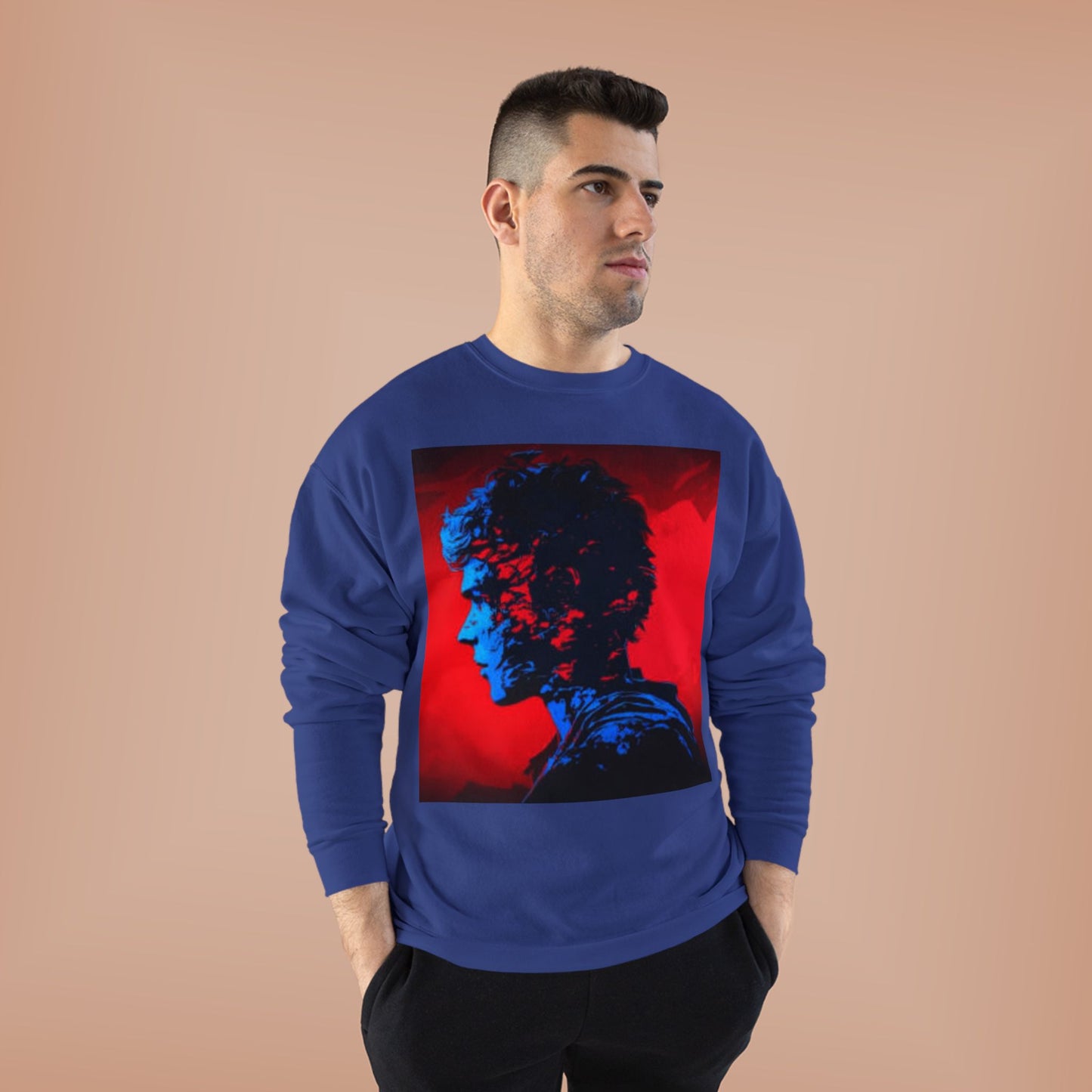 Vibrant Unisex EcoSmart® Crewneck Sweatshirt - Artistic Profile Design