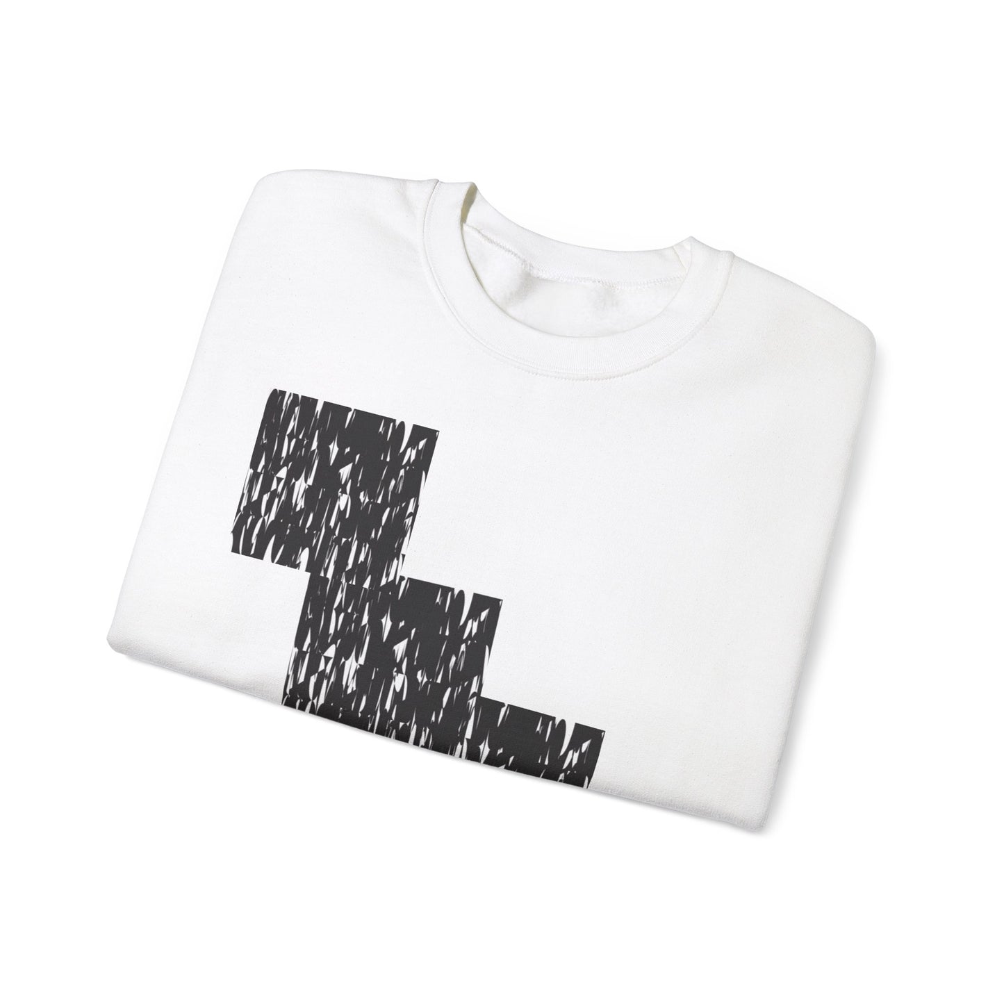 Trendy Graphic Crewneck Sweatshirt | Modern Abstract Black & White Design