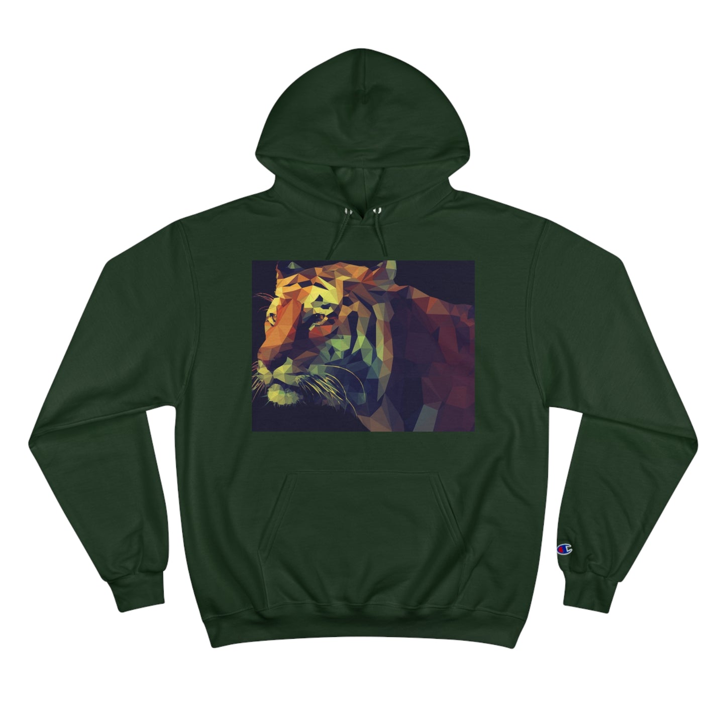 Champion Hoodie with Abstract Tiger Design - Perfect for Animal Lovers