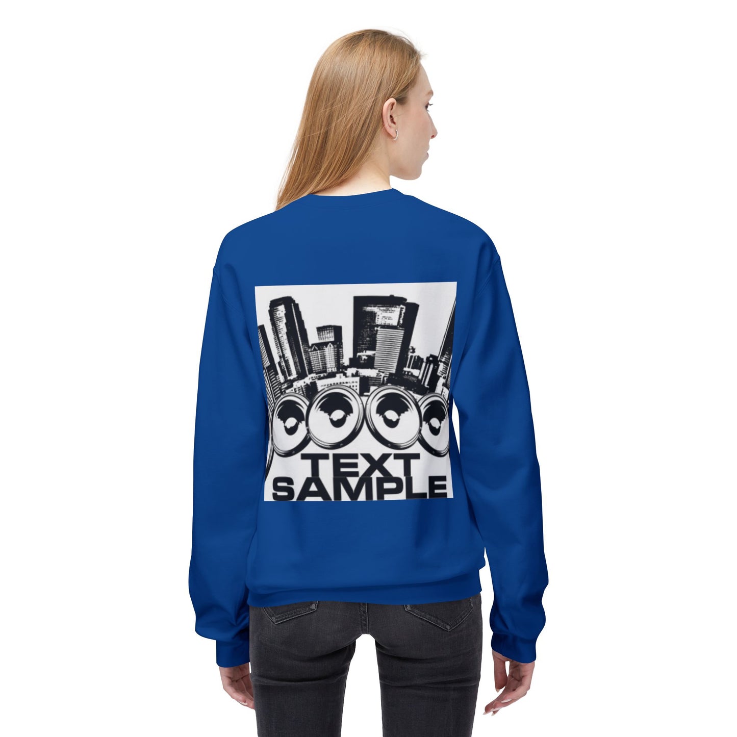 Urban Vibe Sound Wave Crewneck Sweatshirt - Unisex Fleece with Cityscape Design
