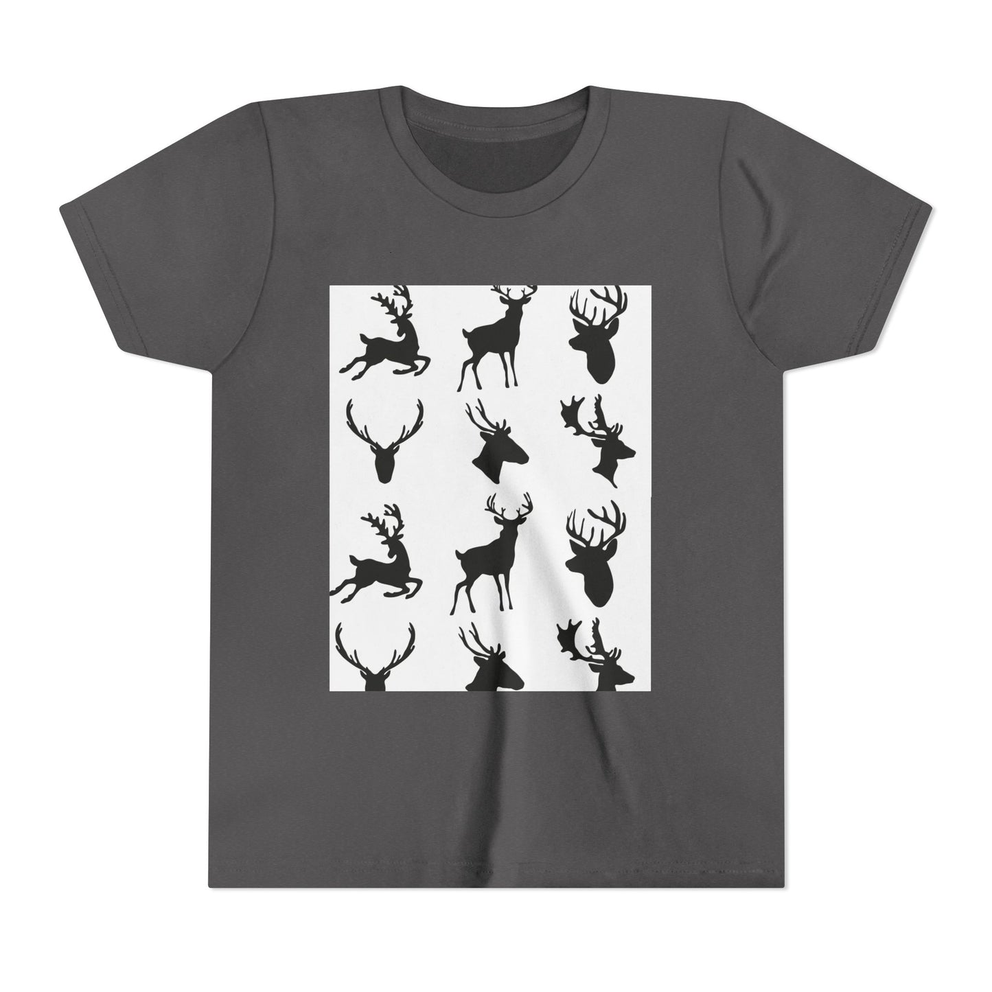 Youth Short Sleeve Tee - Stylish Reindeer Silhouettes for Winter Celebrations