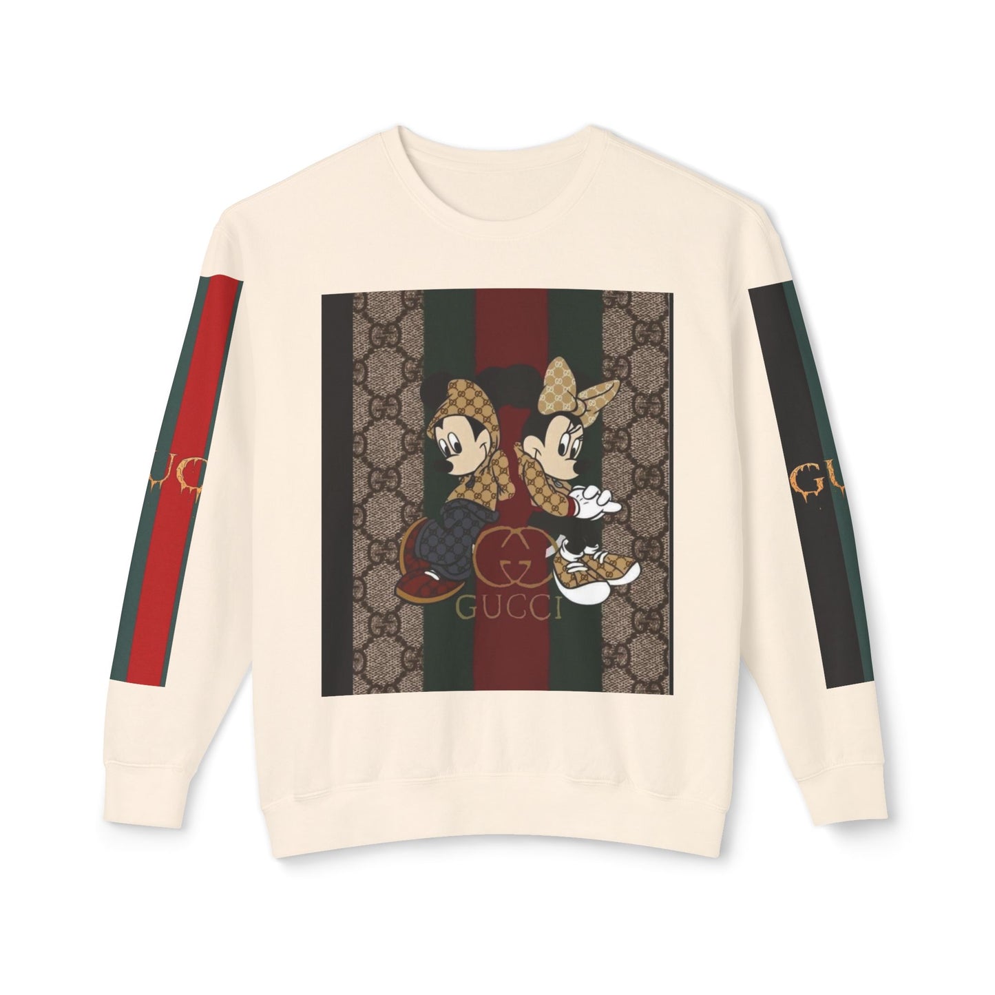 Gucci Inspired Unisex Crewneck Sweatshirt with Mickey & Minnie Design