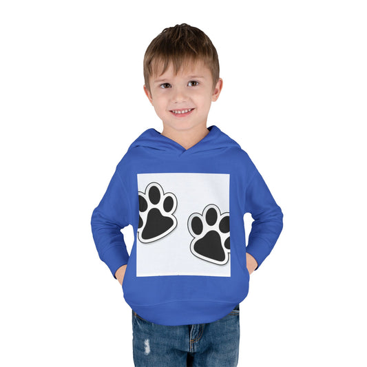 Wildlife Pattern Toddler Pullover Fleece Hoodie - Playful Animal Design for Kids