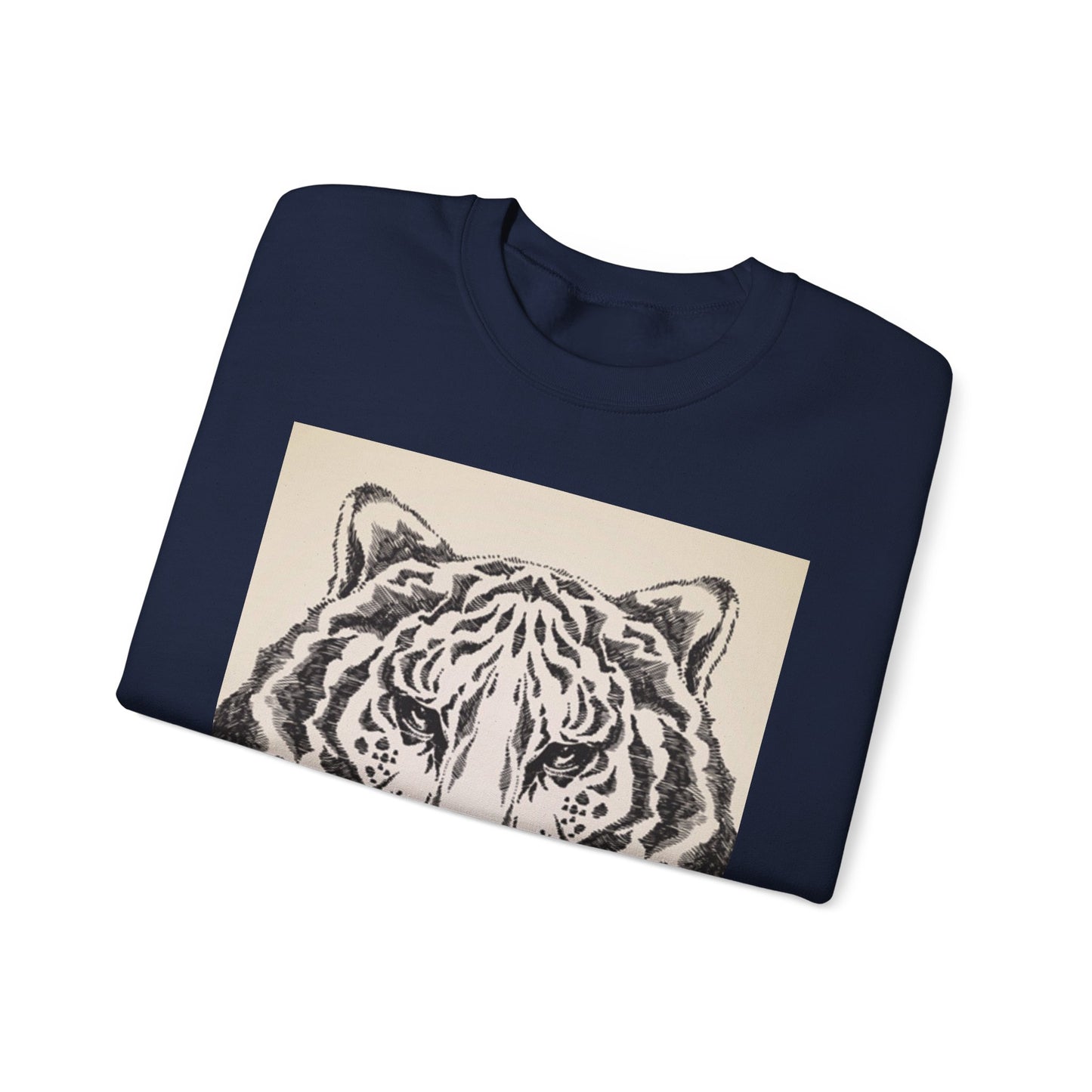 Artistic Tiger Print Crewneck Sweatshirt – Unisex Heavy Blend