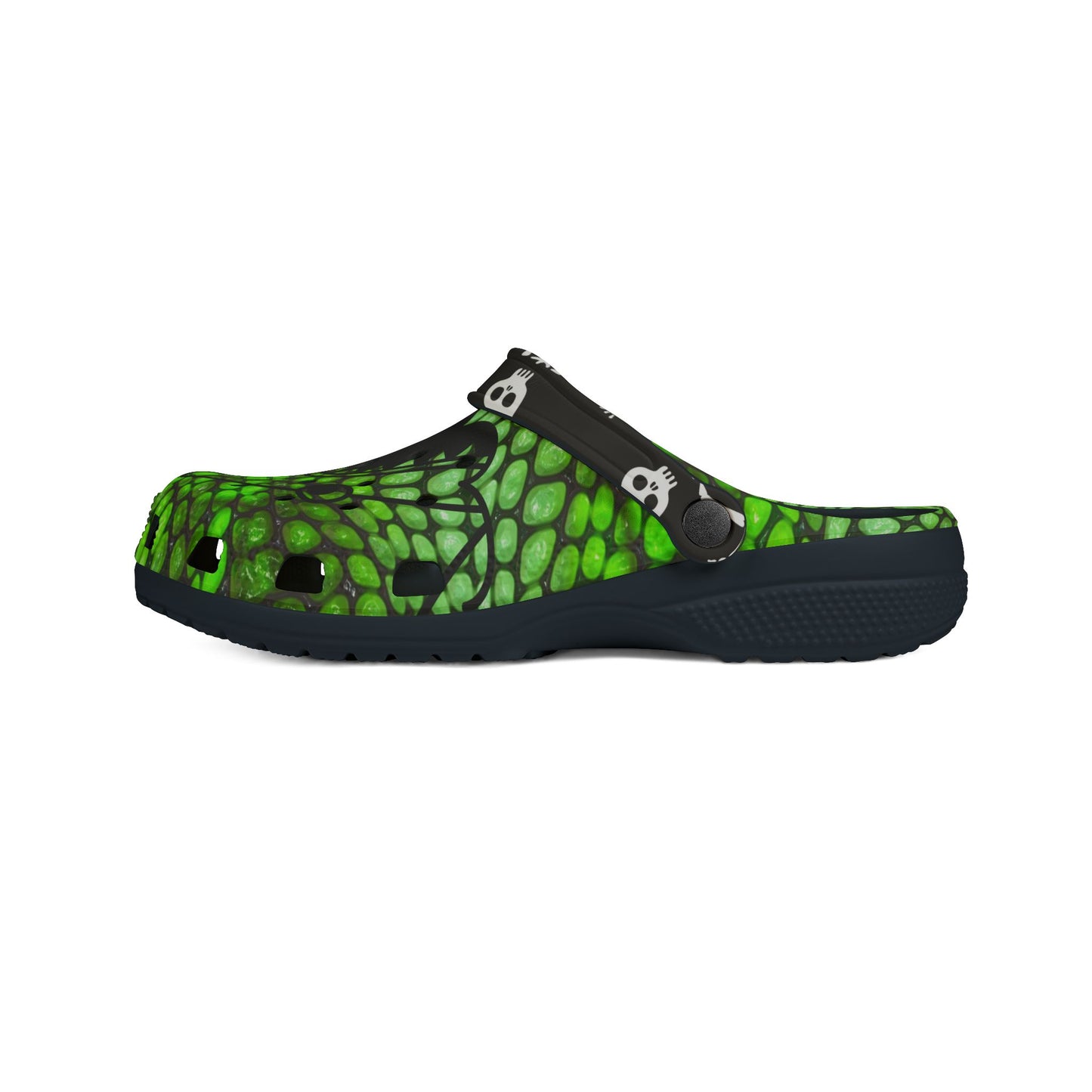 Skull & Green Glow EVA Foam Clogs - Fun, Lightweight Footwear for Kids and Adults
