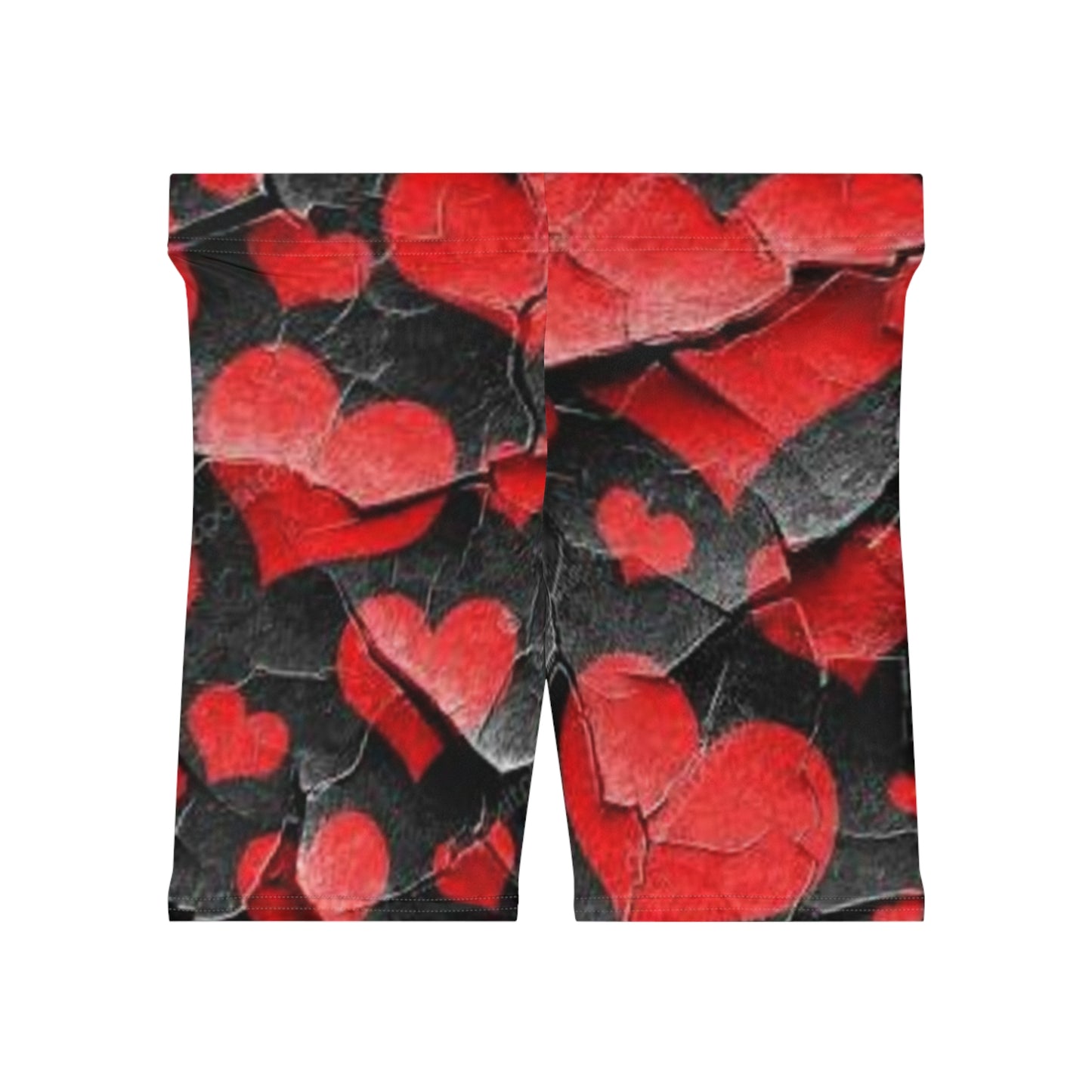 Heart-Patterned Women's Biker Shorts - Stylish and Comfortable Athletic Wear