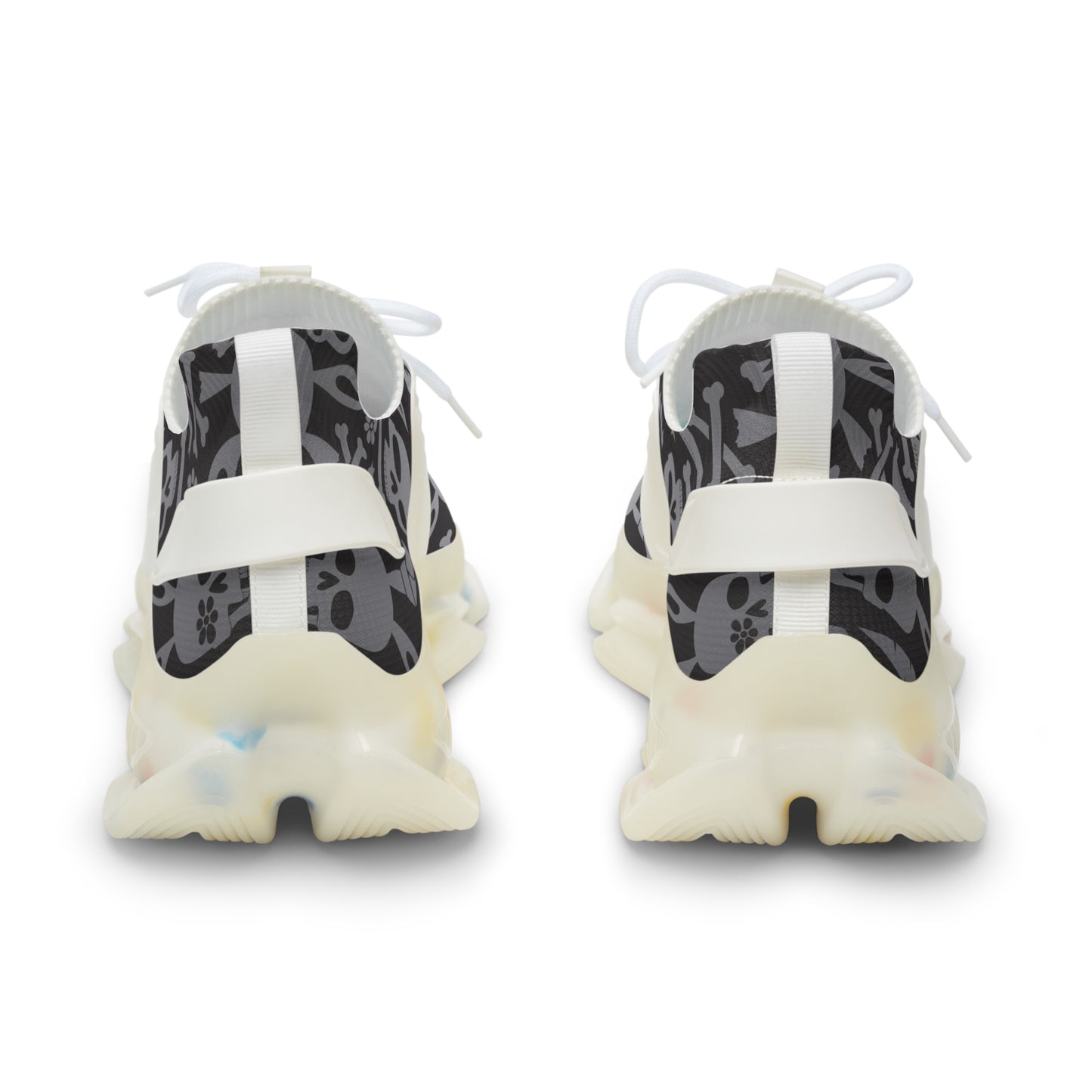 Stylish Men's Mesh Sneakers with Floral Skull Design - Trendy Athletic Footwear for Casual Wear