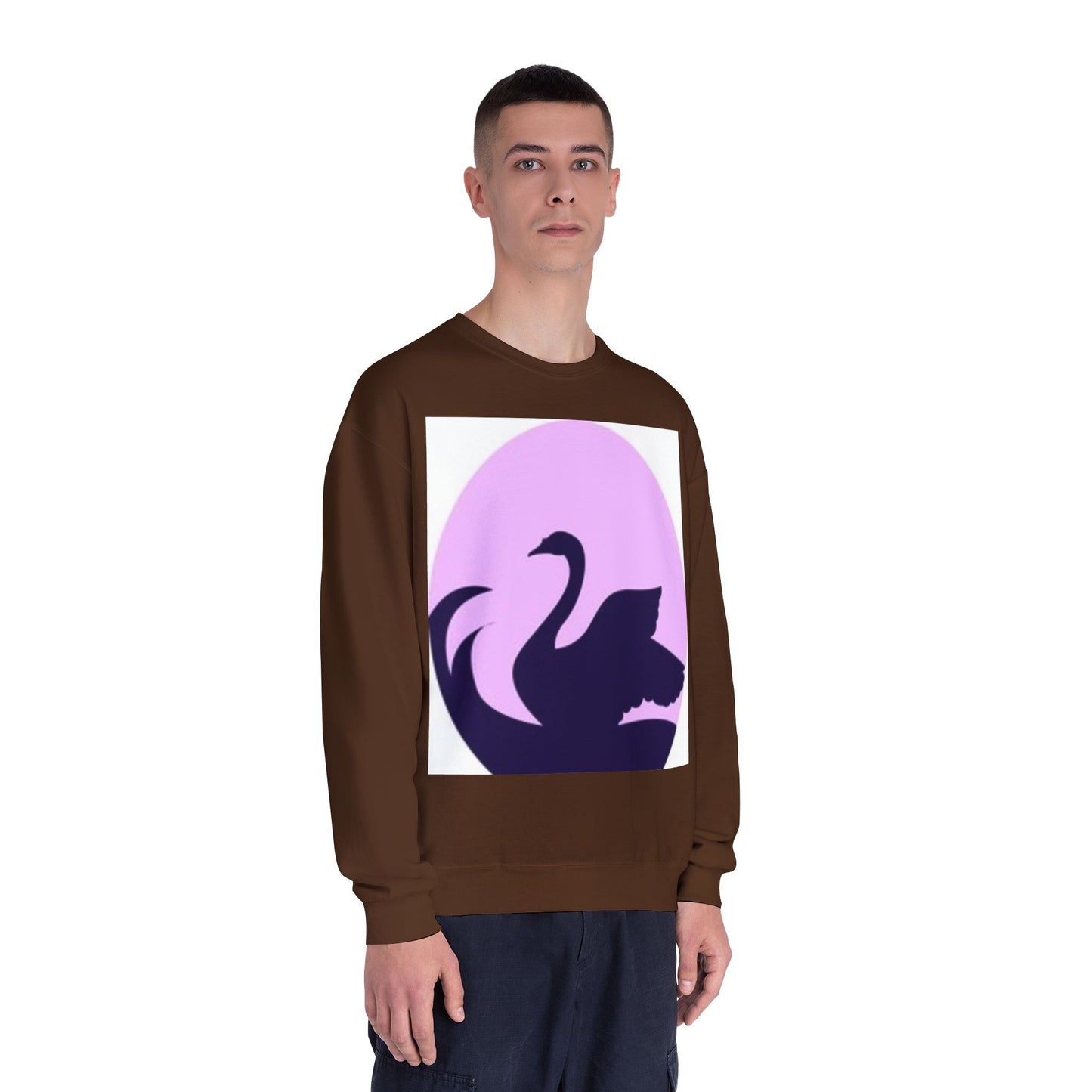 Elegant Swan Silhouette Unisex Crewneck Sweatshirt - Cozy Spring Fashion