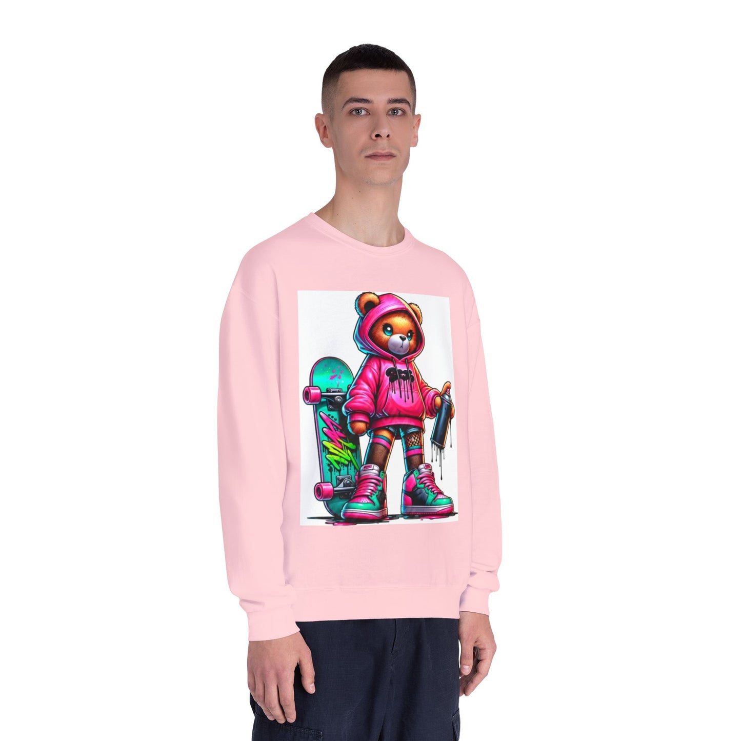 Skater Bear Crewneck Sweatshirt - Fun Streetwear Style