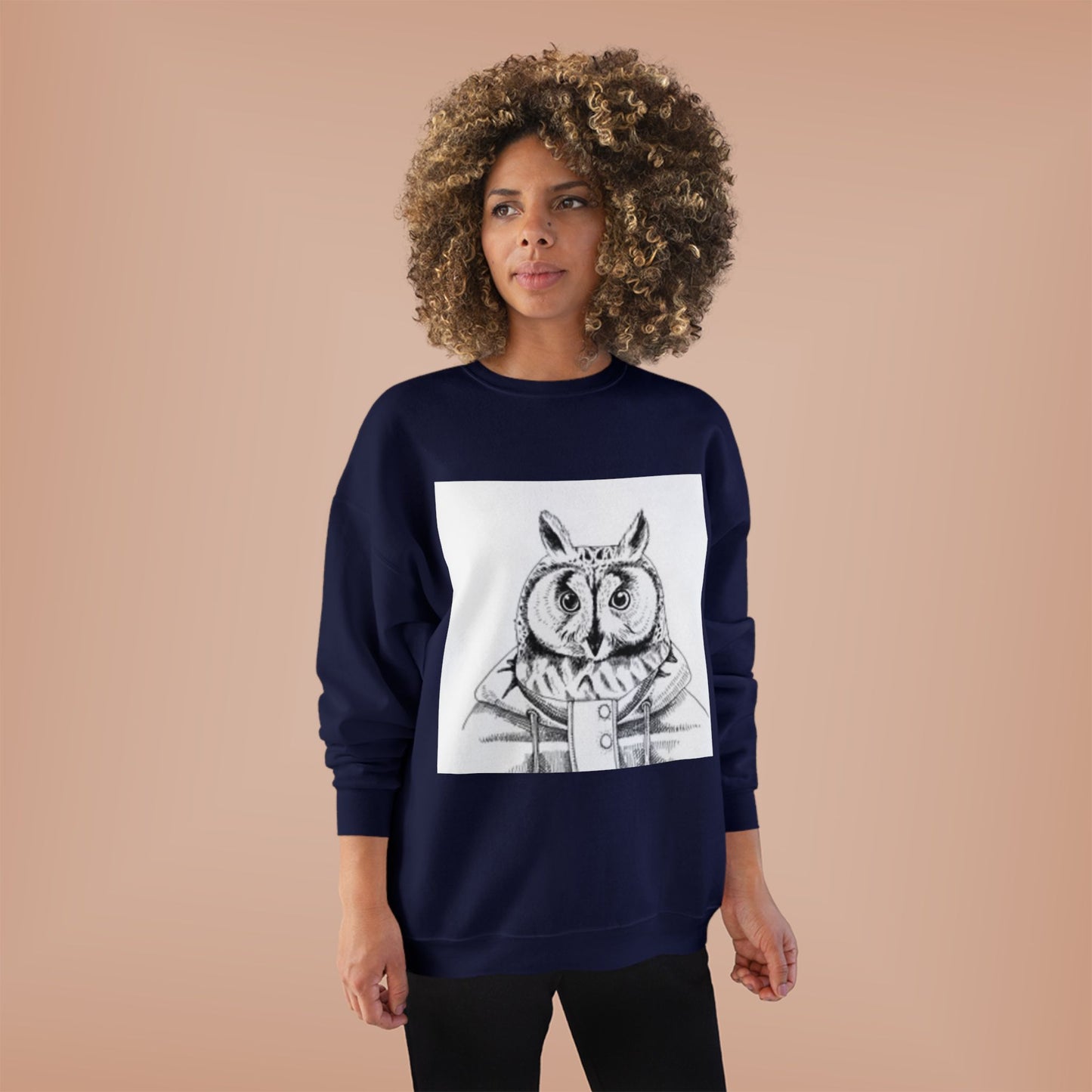 Whimsical Owl Eco-Friendly Crewneck Sweatshirt - Unisex