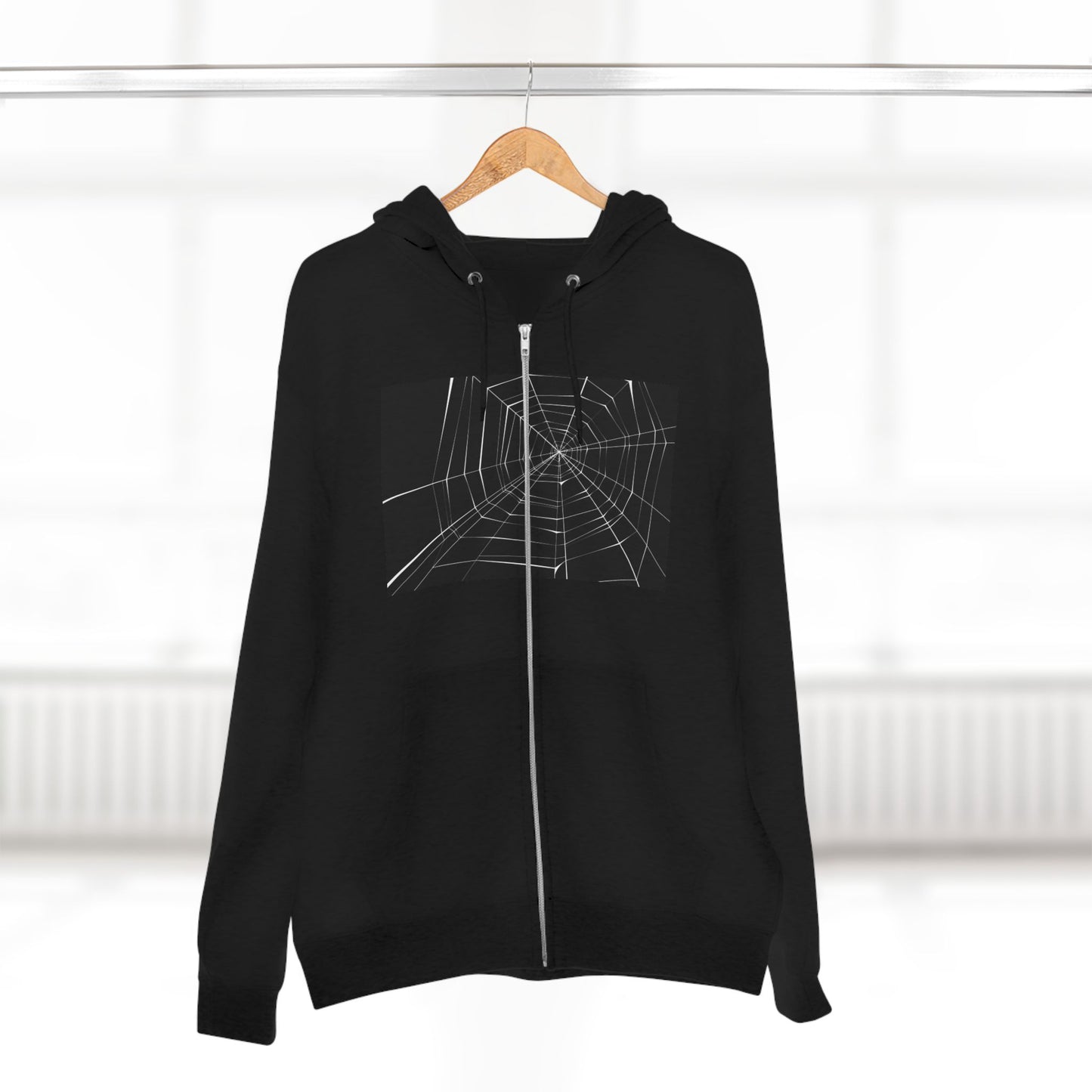 Sleek Spiderweb Unisex Zip Hoodie – Perfect for Halloween or Casual Wear