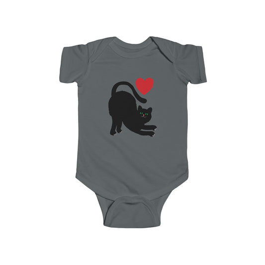 Adorable Black Cat Love Infant Bodysuit - Perfect for Cat Lovers