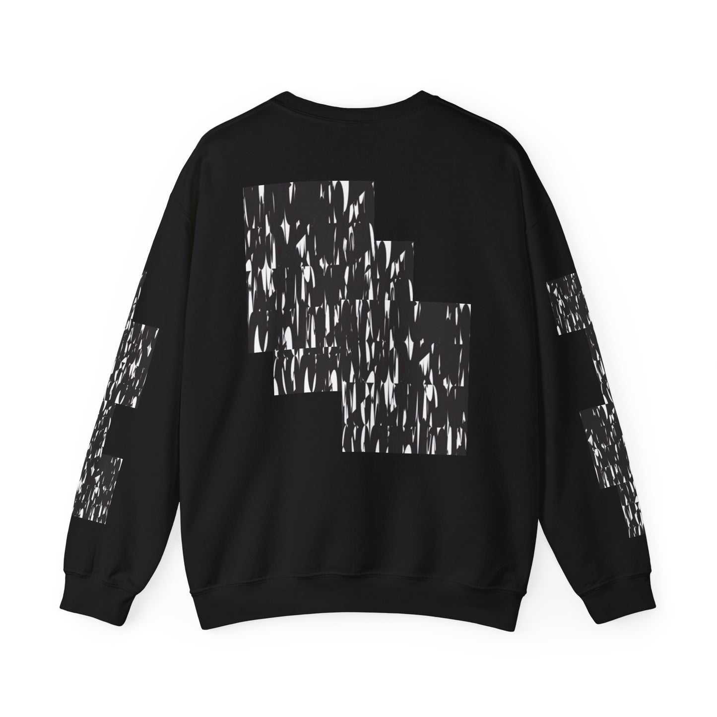 Trendy Graphic Crewneck Sweatshirt | Modern Abstract Black & White Design