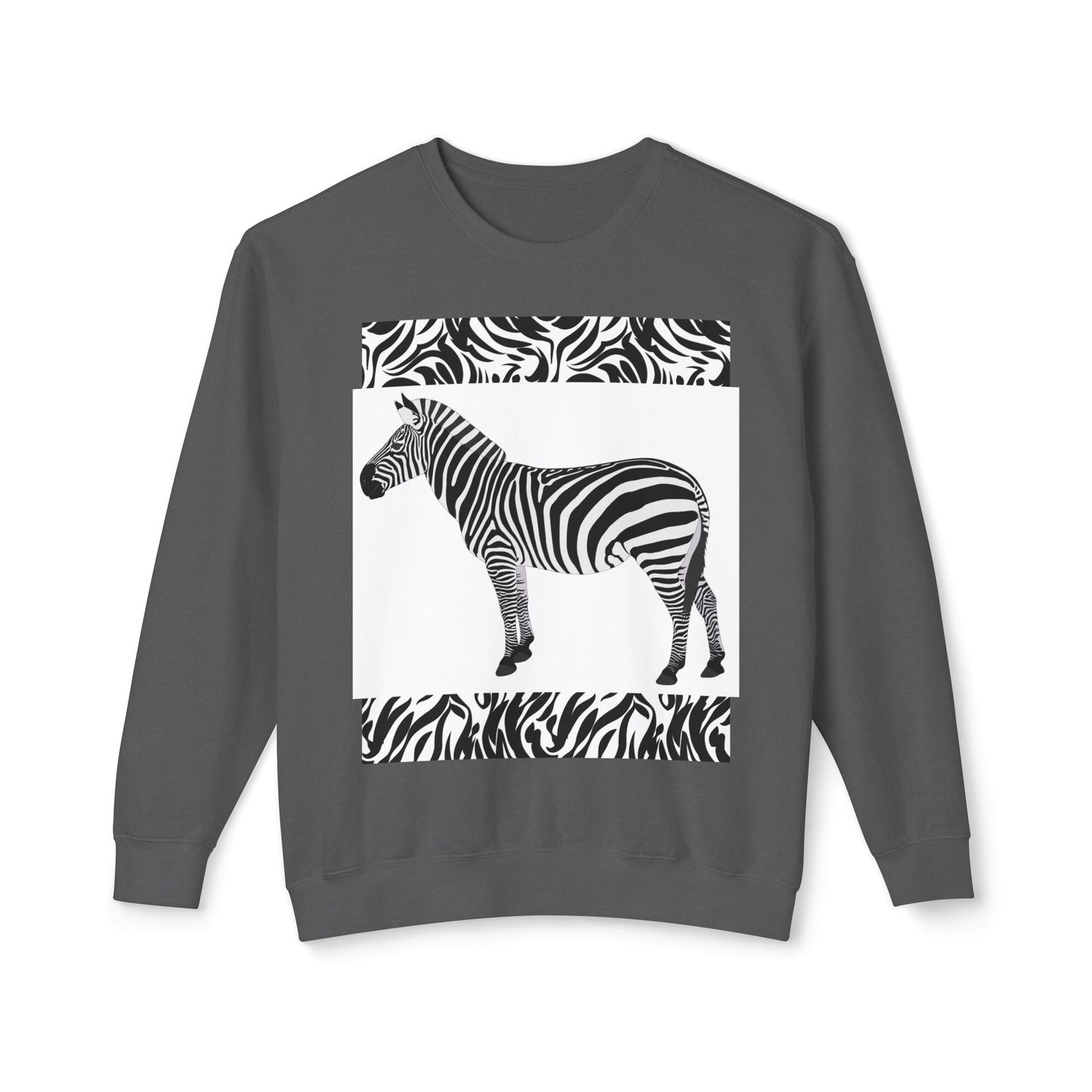 Zebra Print Unisex Lightweight Crewneck Sweatshirt - Chic & Stylish Casual Wear