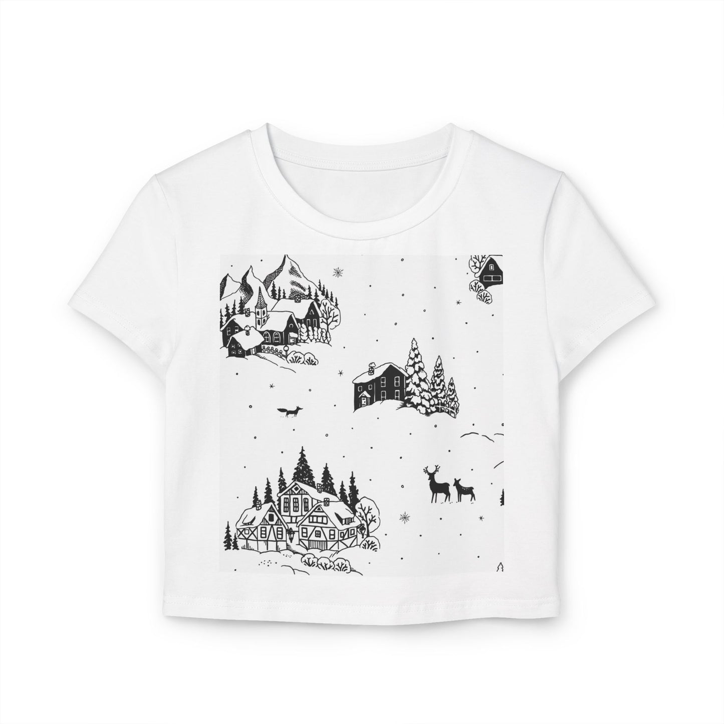 Winter Wonderland Women's Baby Tee - Cozy Holiday Vibes