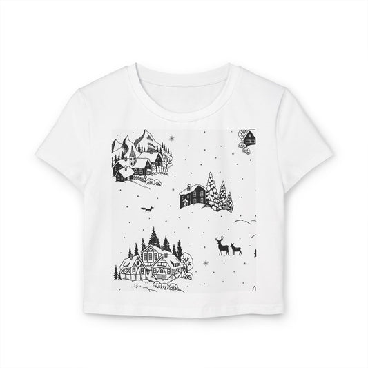 Winter Wonderland Women's Baby Tee - Cozy Holiday Vibes