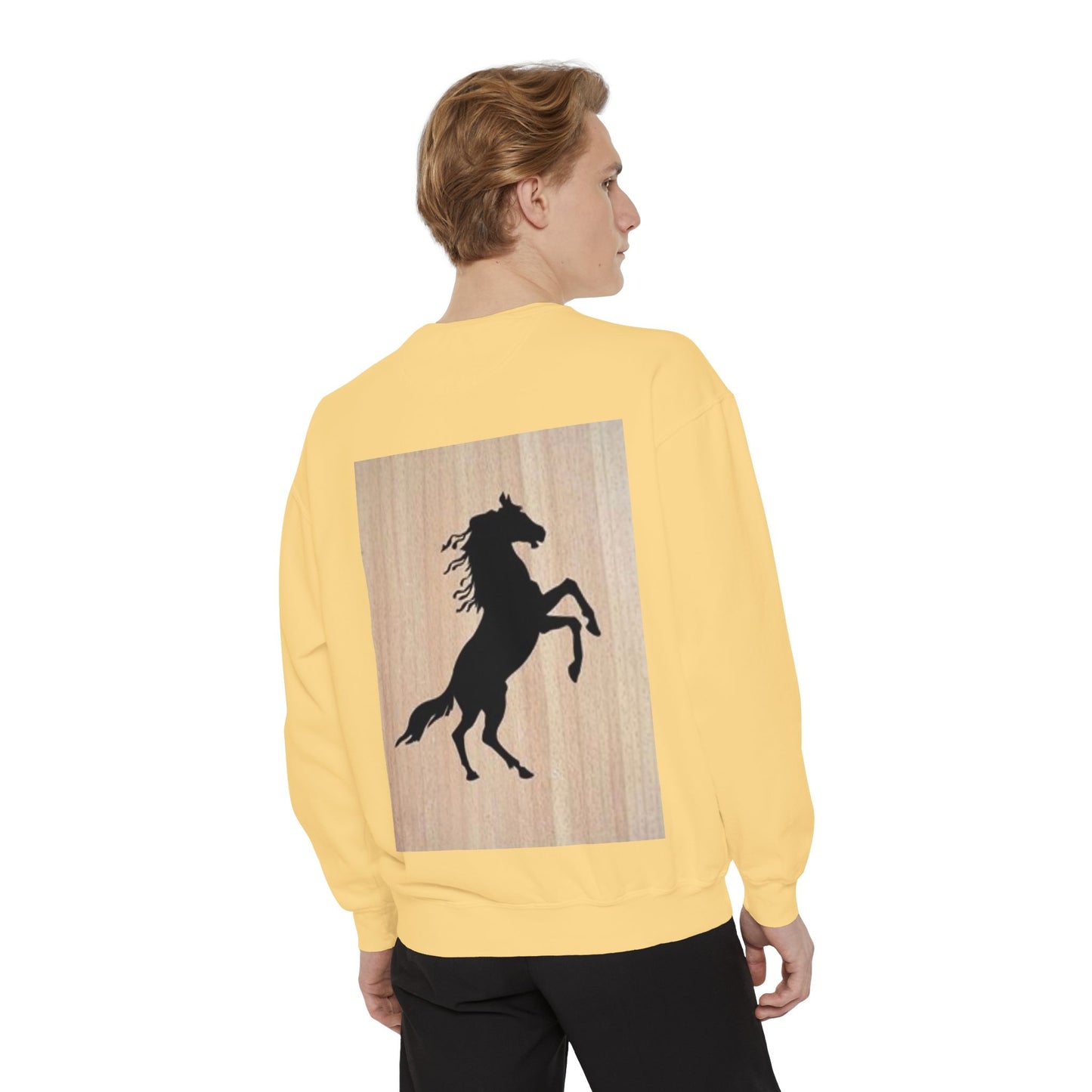Equestrian Spirit Unisex Garment-Dyed Sweatshirt - Bold Horse Design