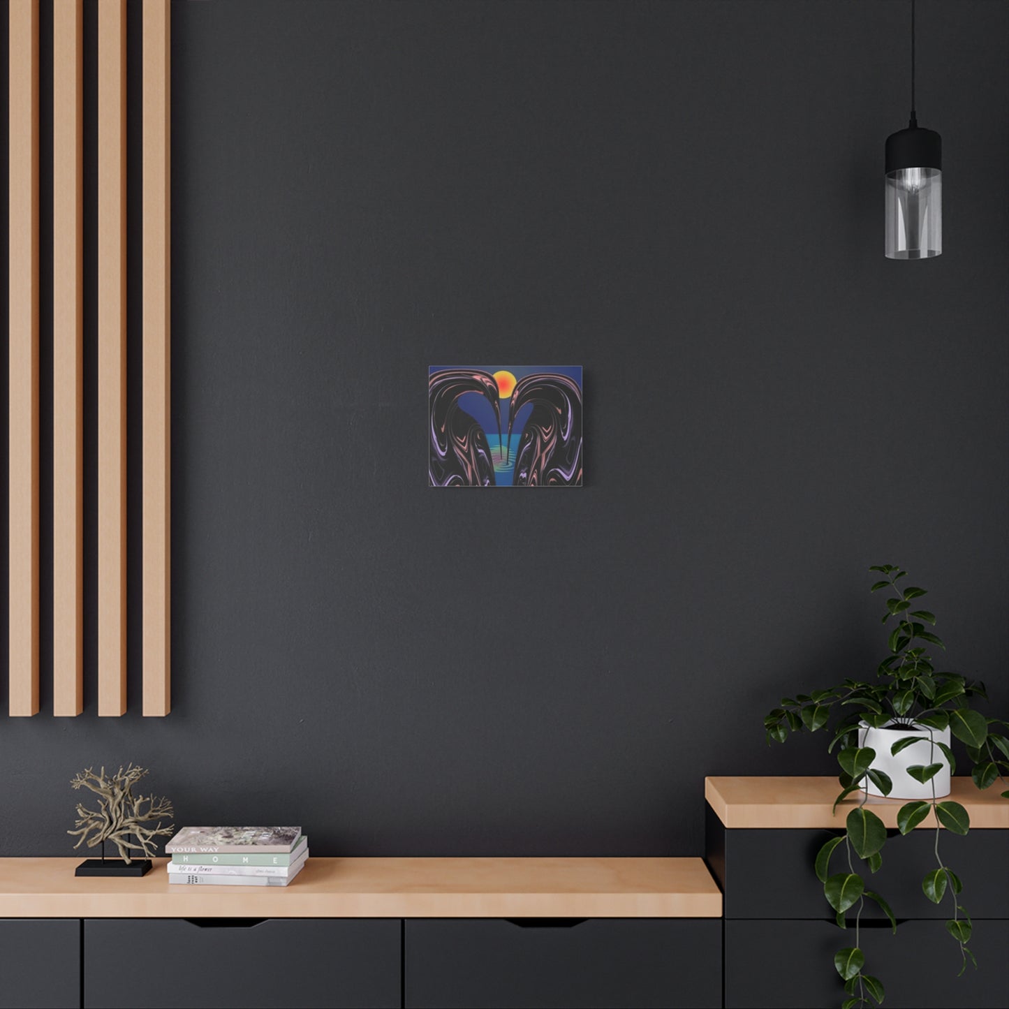 Romantic Abstract Canvas Art - Heart-Shaped Design for Home Decor