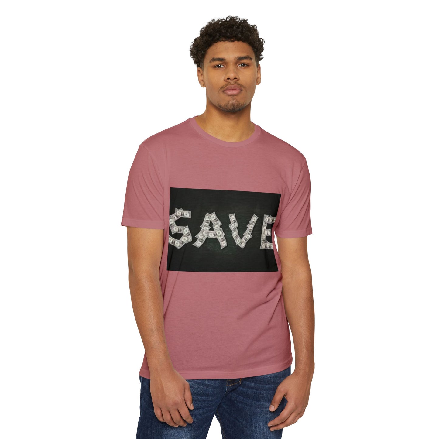 Unisex CVC Jersey T-shirt - 'SAVE' Money Design