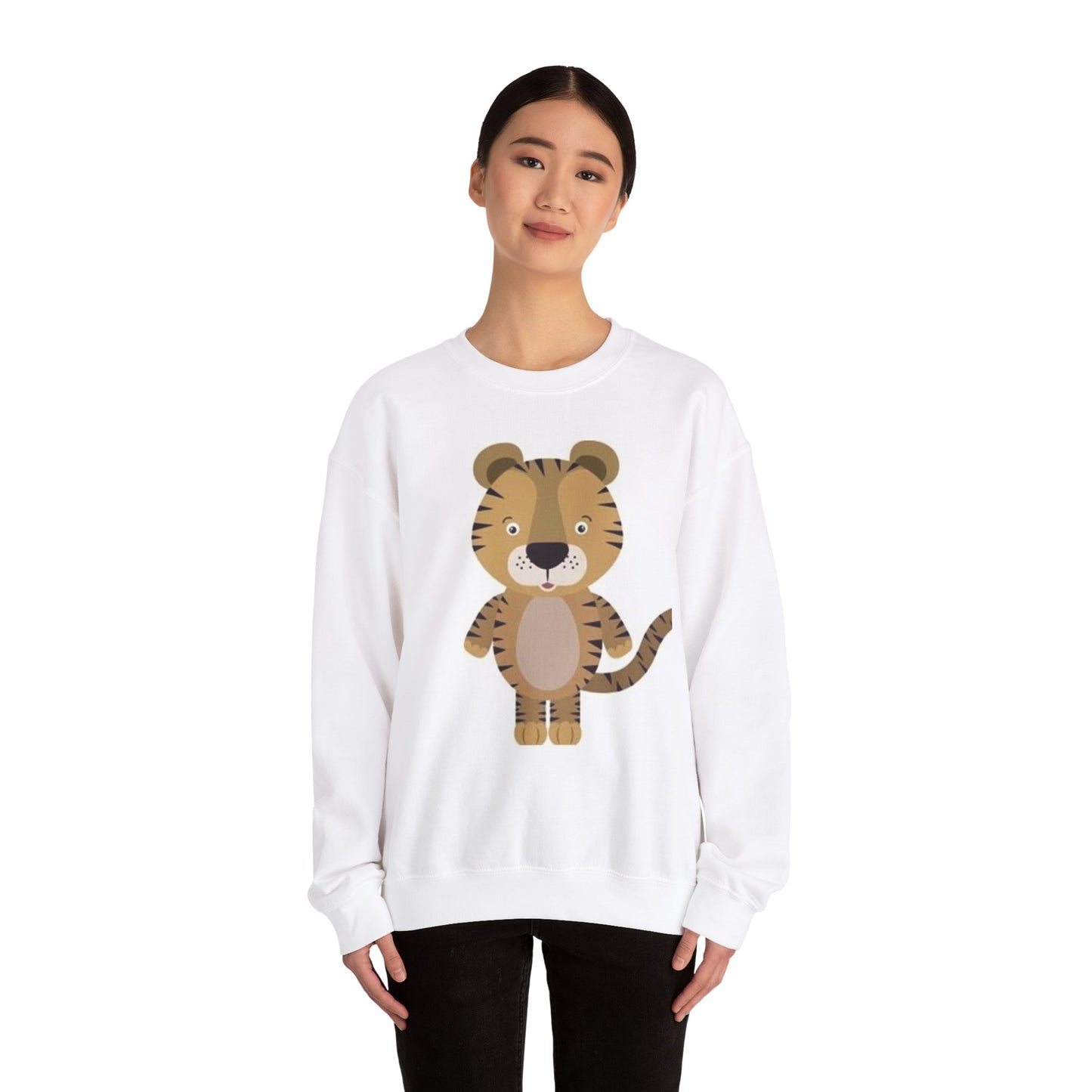 Cute Tiger Design Unisex Heavy Blend Crewneck Sweatshirt