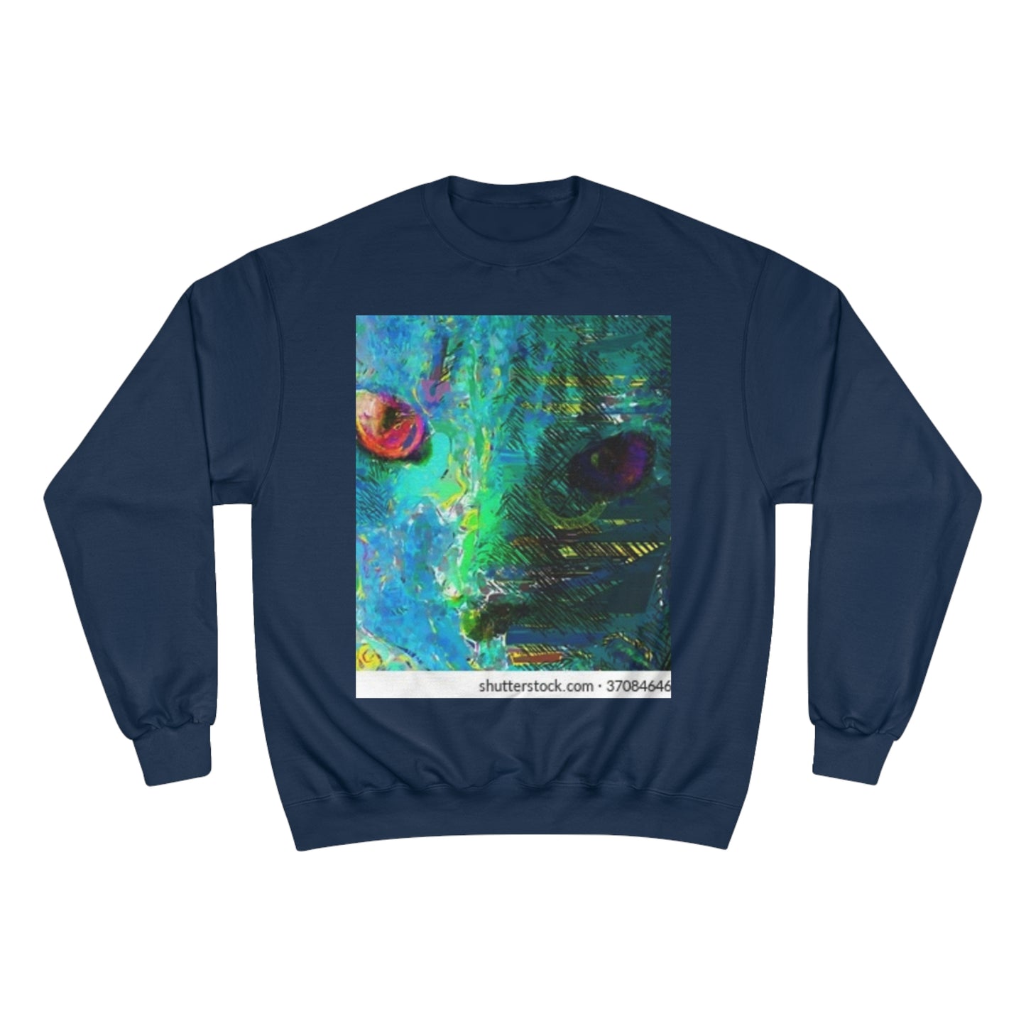Vibrant Artistic Champion Sweatshirt with Eye Design