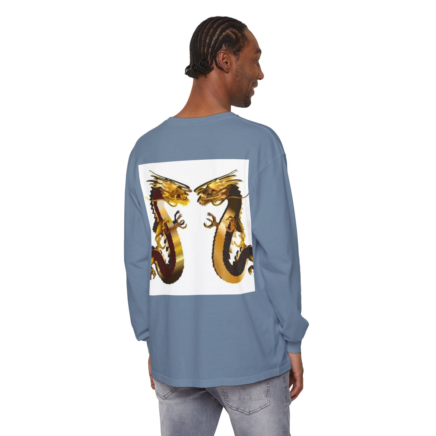 Dragon Duel Unisex Long Sleeve T-Shirt - Garment-Dyed Art Tee