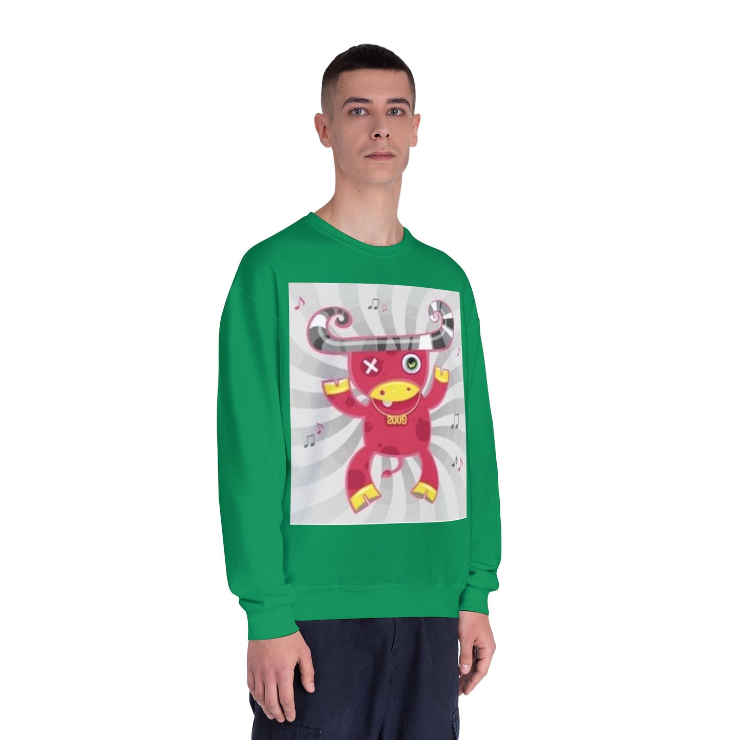 Fun Cartoon Monster Crewneck Sweatshirt - Unisex