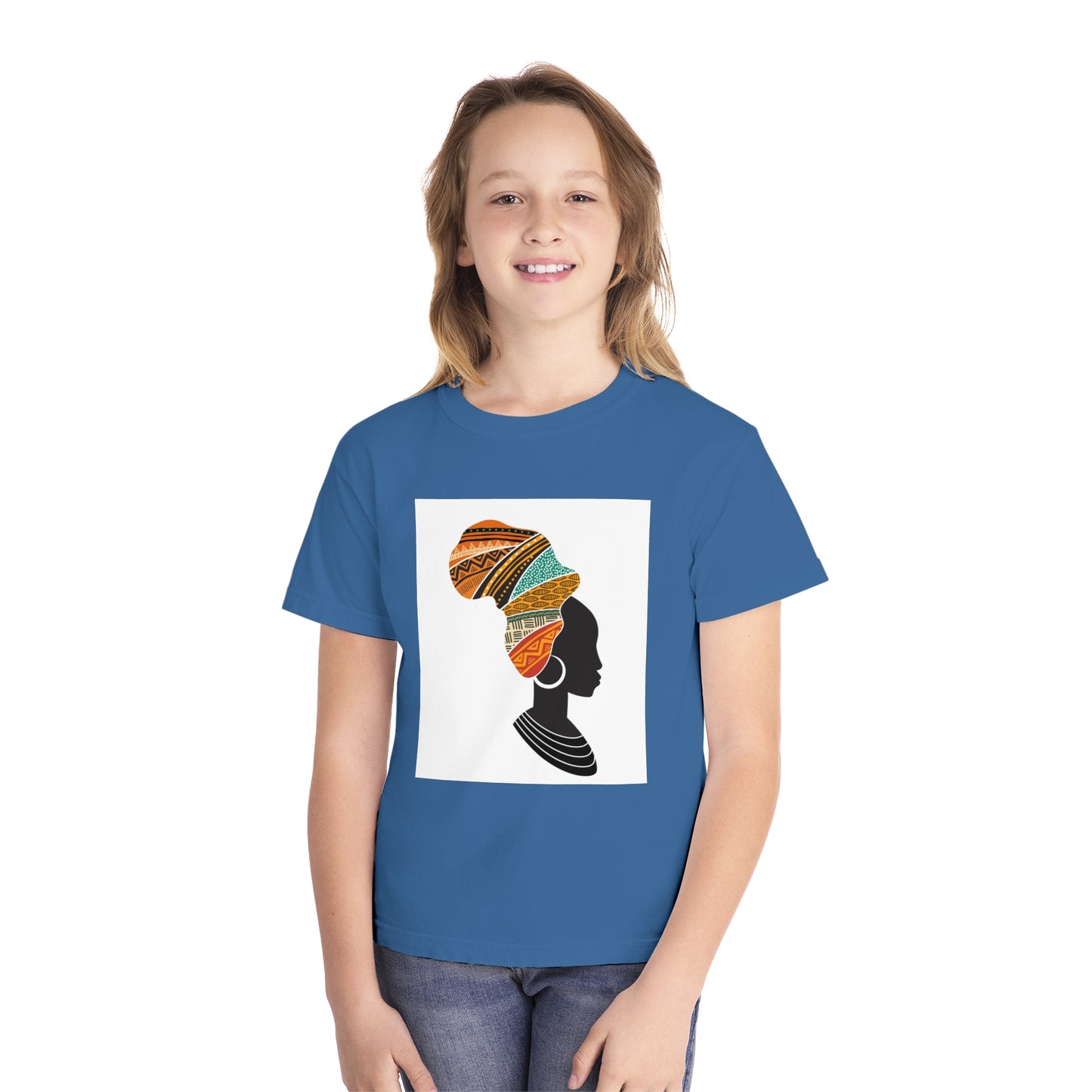 Youth Midweight Tee - African Heritage Design for Creative Kids
