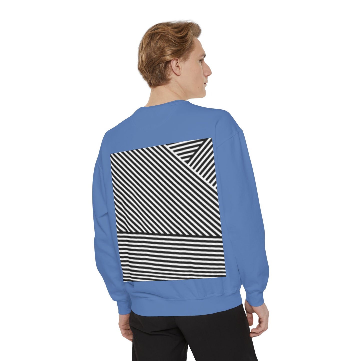 Unique Unisex Garment-Dyed Sweatshirt with Intricate Graphic Design