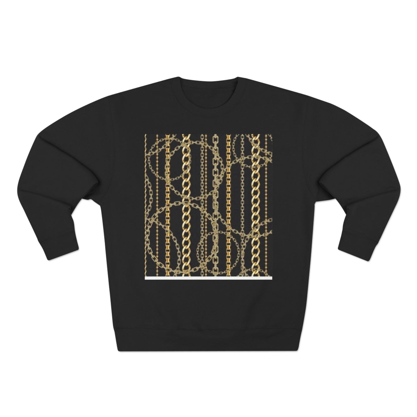 Gold Chain Pattern Unisex Crewneck Sweatshirt - Stylish, Comfortable, Perfect for Casual Wear