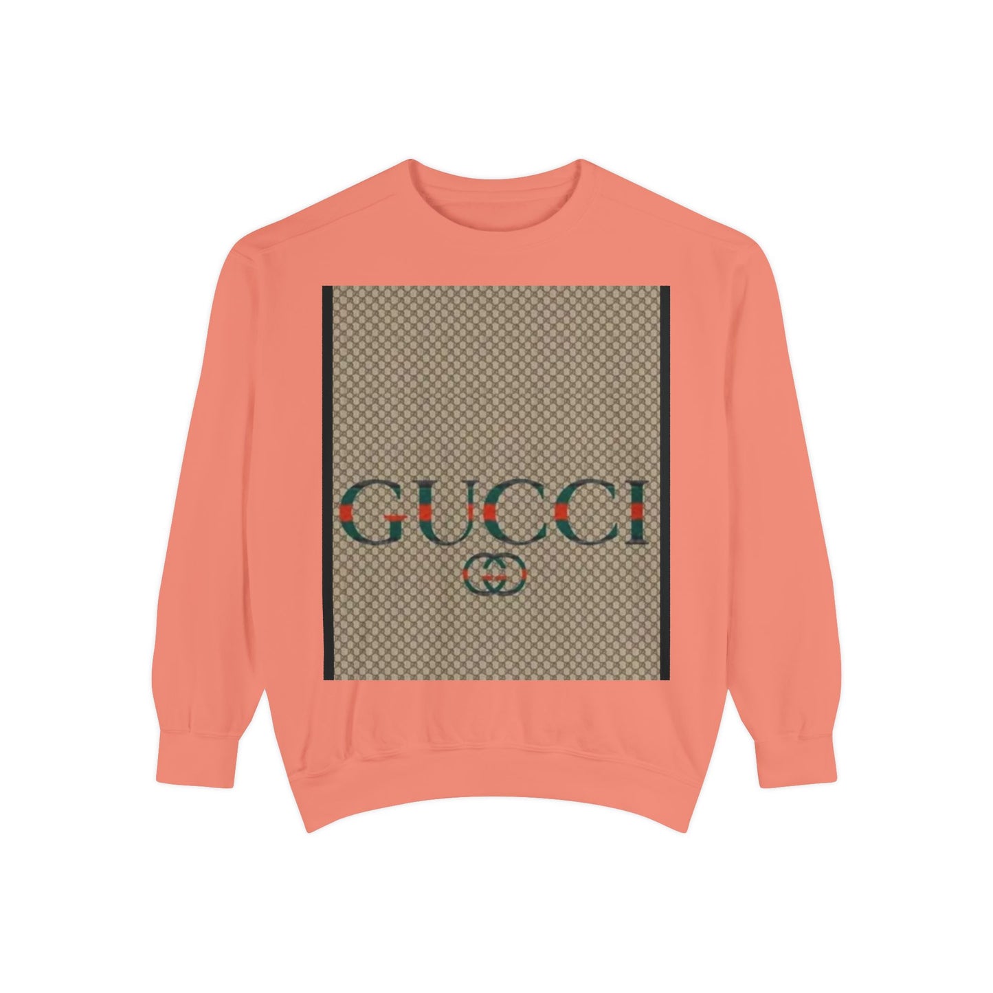 Fashionable Unisex Garment-Dyed Sweatshirt with GUCCI Design