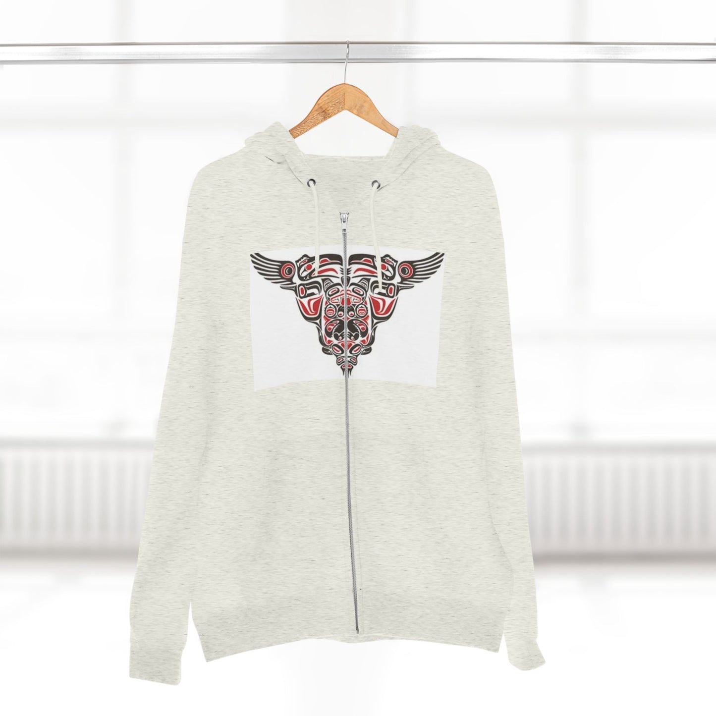 Artistic Tribal Unisex Zip Hoodie - Unique Modern Design