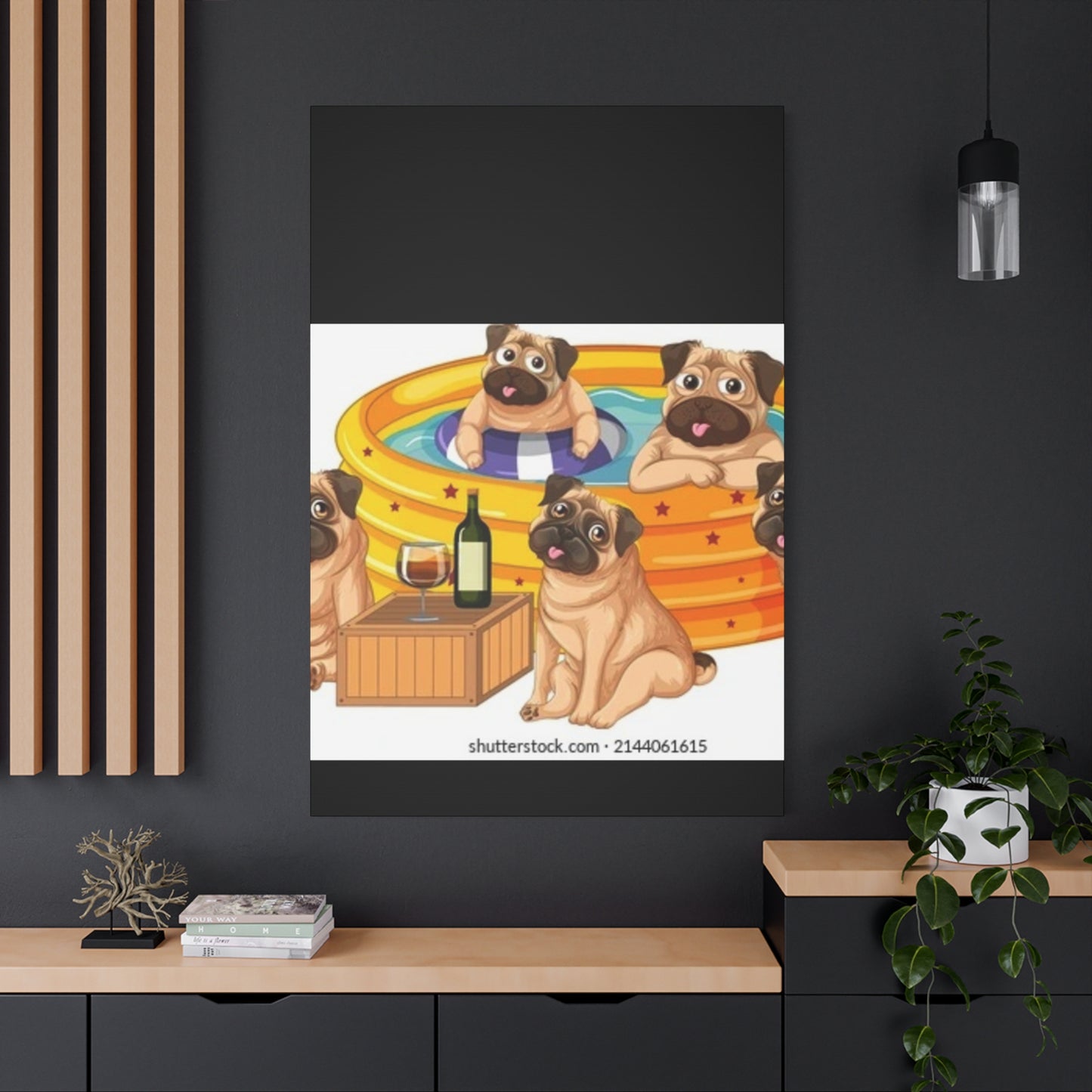 Pug Pool Party Canvas Art - Fun Pet Decor
