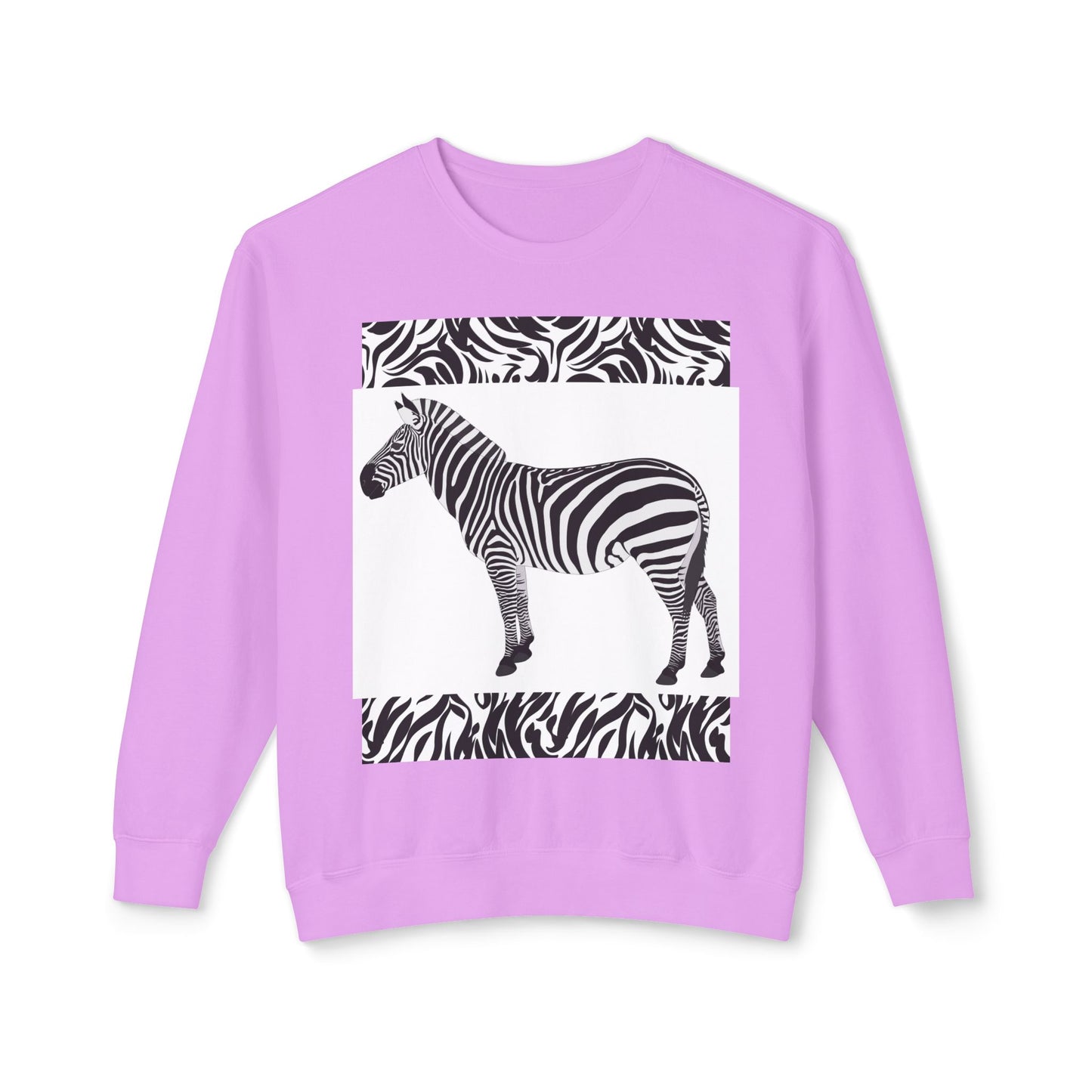 Zebra Print Unisex Lightweight Crewneck Sweatshirt - Chic & Stylish Casual Wear
