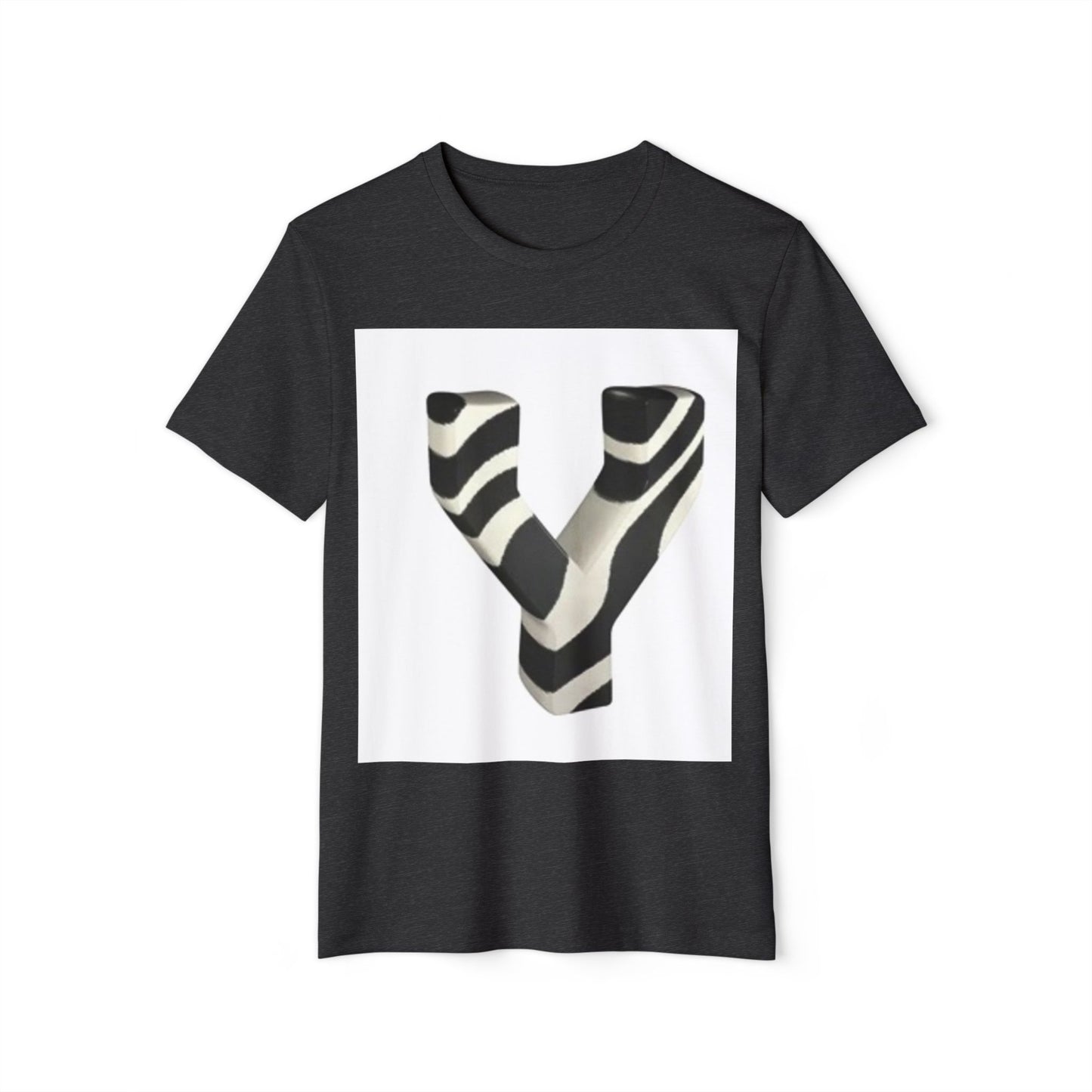 Eco-Friendly Unisex T-Shirt with Bold Zebra 'Y' Design